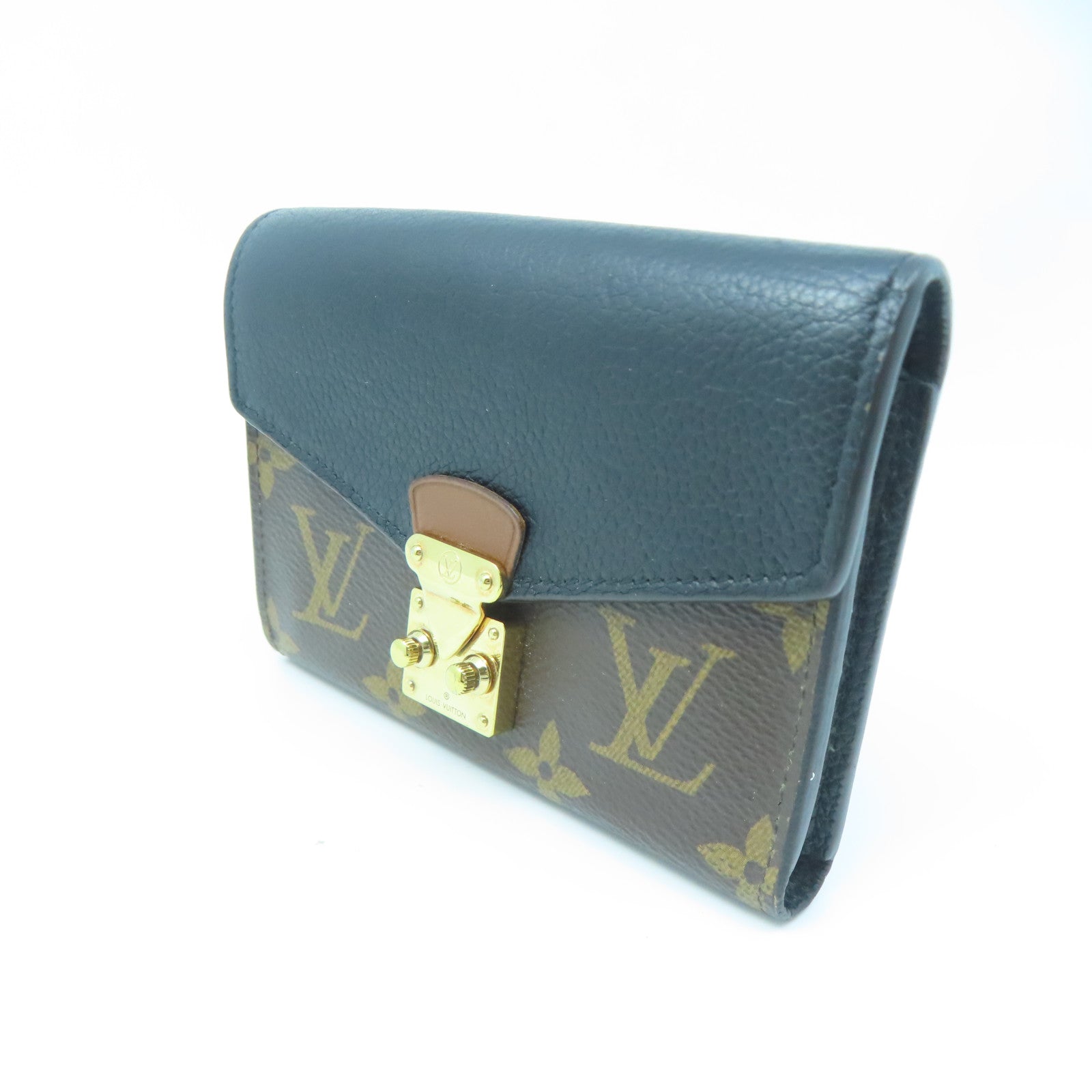 LOUIS VUITTON Monogram Wallet gold buckle wallet brown