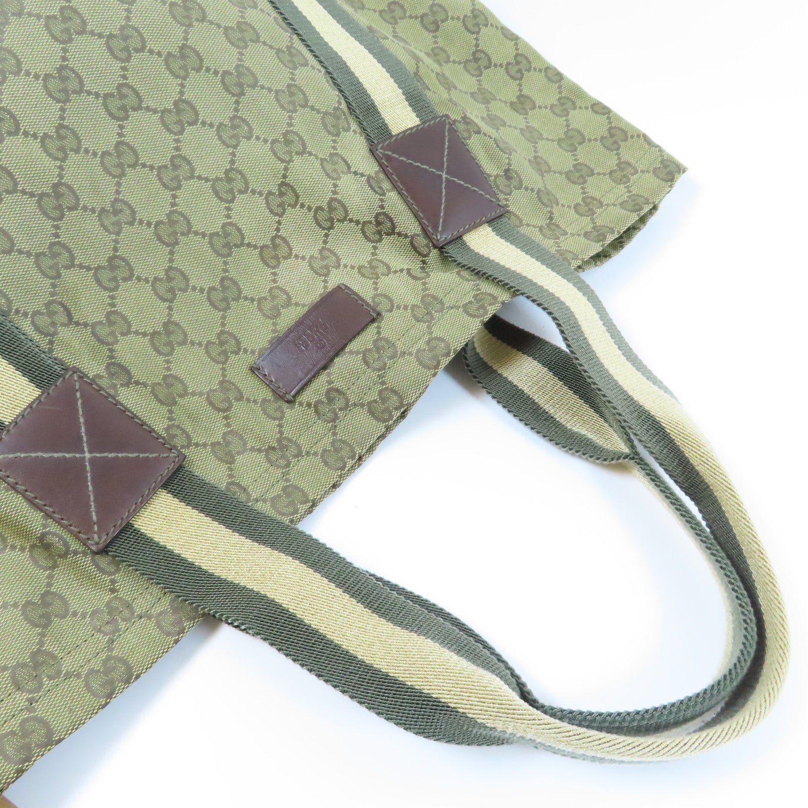 GUCCI 帆布Shoulder Bag肩背袋啡色/綠色