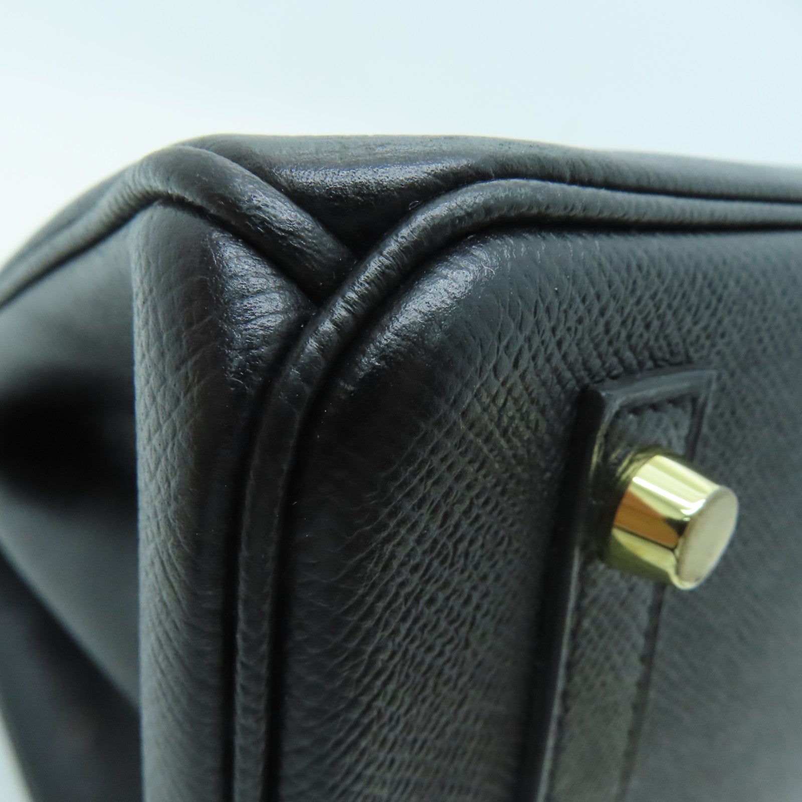 HERMES Epsom皮革Birkin 30金扣手挽袋Noir/黑色