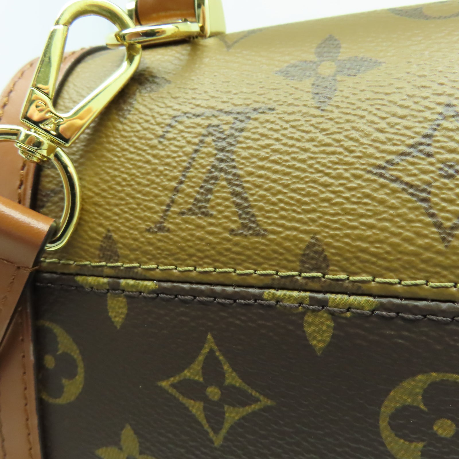LOUIS VUITTON Monogram Dauphine Capitale金扣手挽肩背兩用袋棕色
