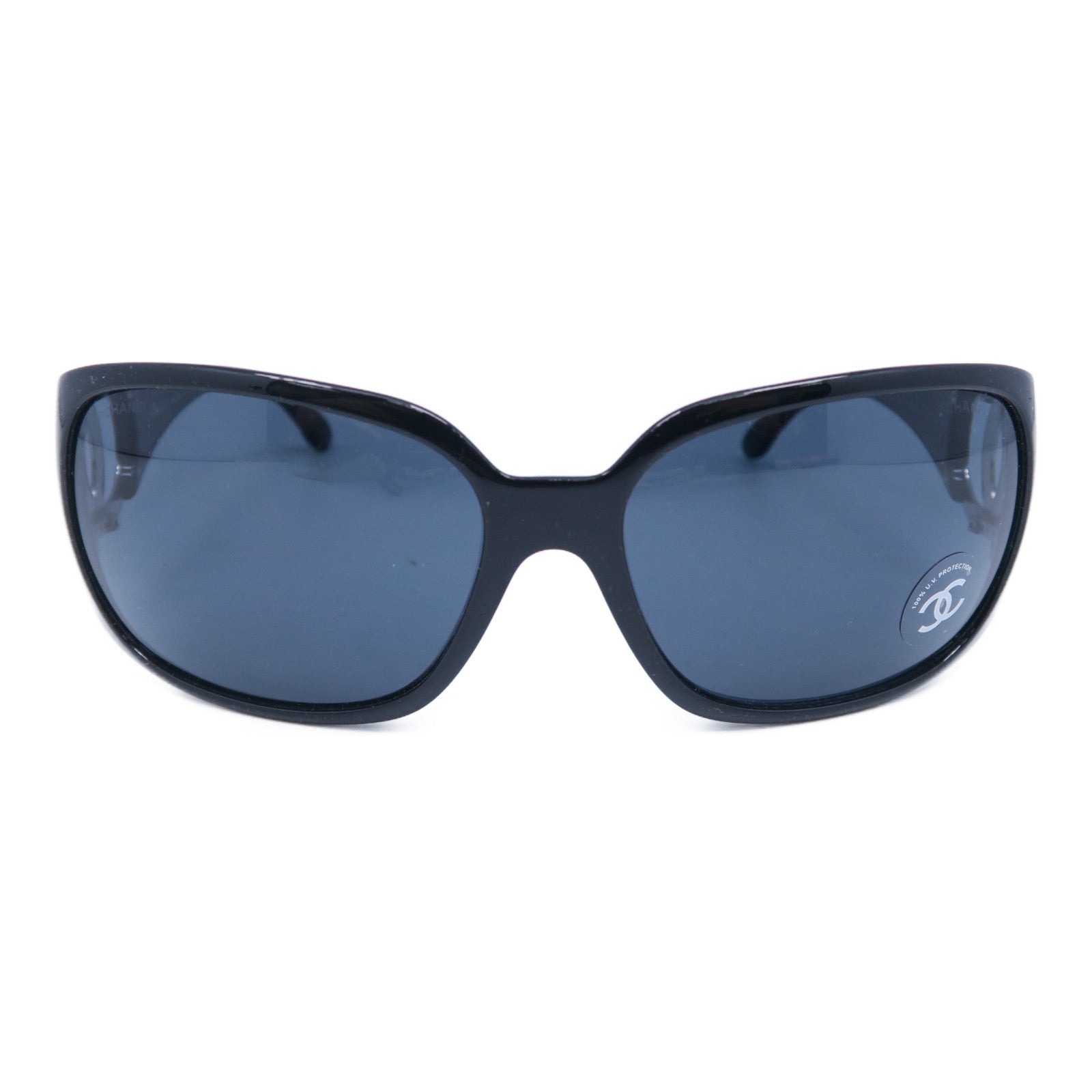 CHANEL PVC/金屬Sunglasses太陽眼鏡黑色/銀色