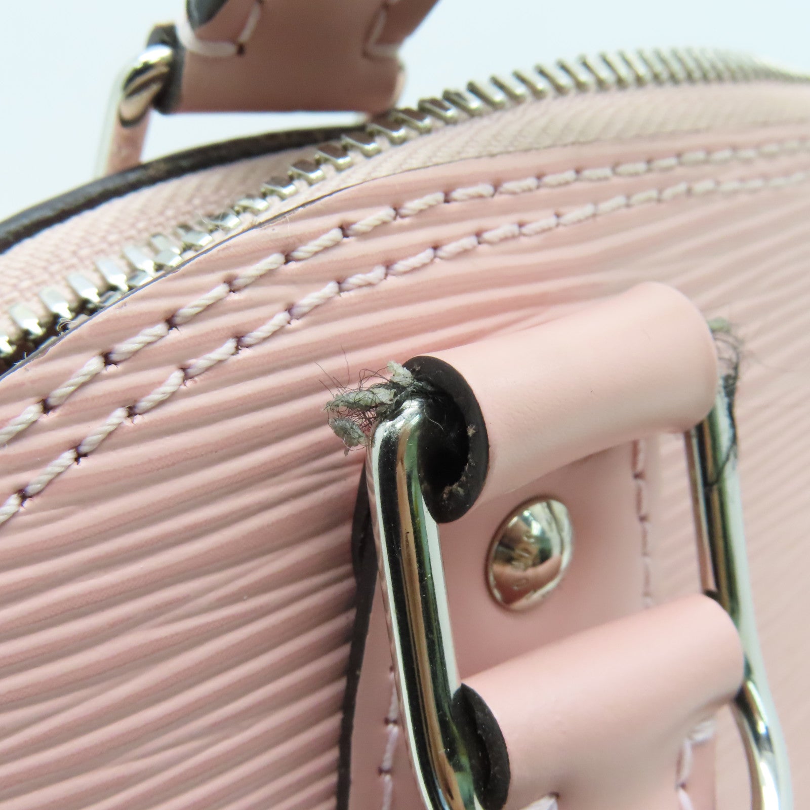 LOUIS VUITTON Epi Alma BB銀扣手挽肩背兩用袋粉紅色