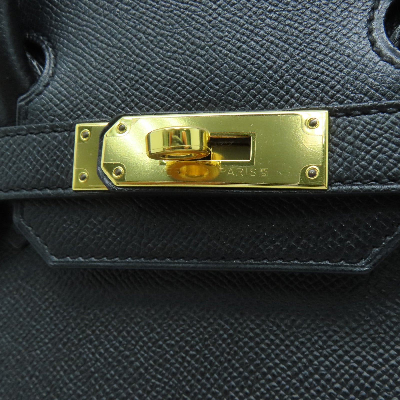 HERMES Epsom皮革Birkin 30金扣手挽袋Noir/黑色
