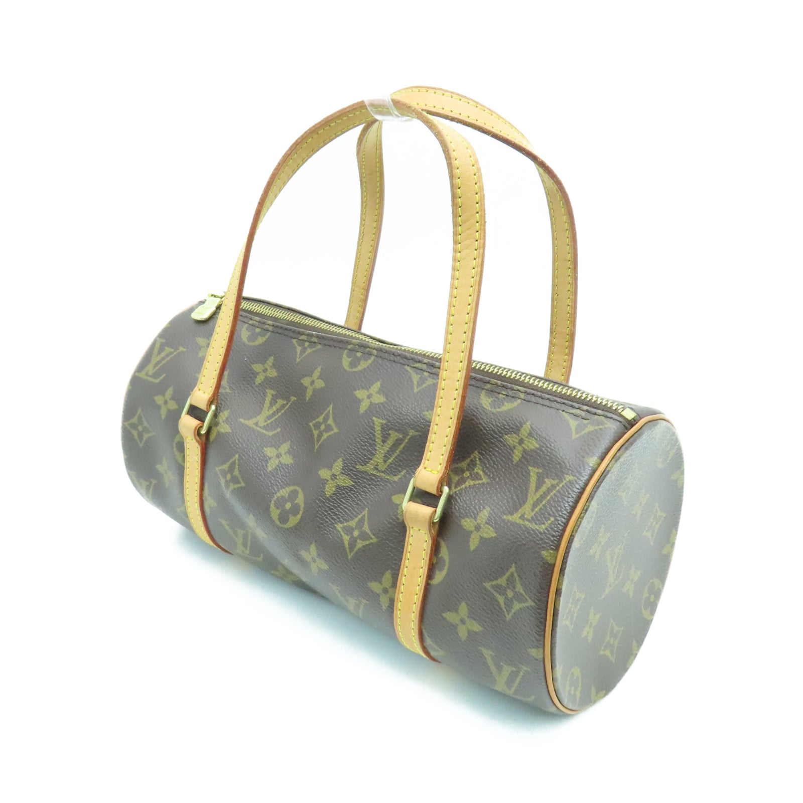 LOUIS VUITTON Monogram Papillon Gold Buckle Shoulder Bag Brown