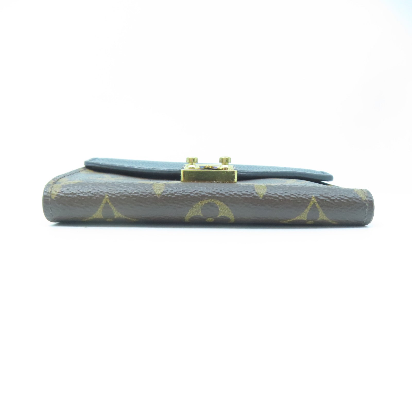 LOUIS VUITTON Monogram Wallet gold buckle wallet brown