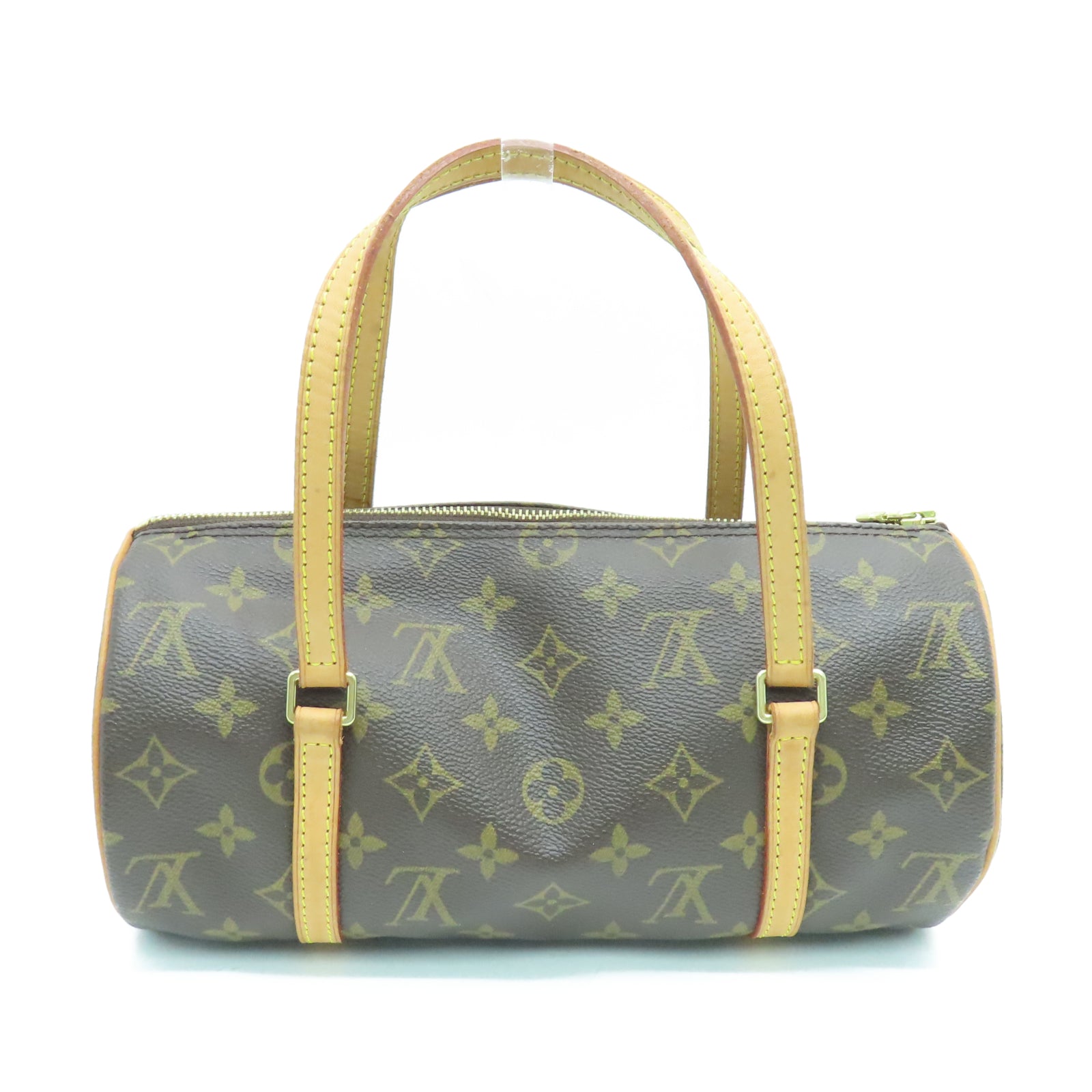 LOUIS VUITTON Monogram Papillon Gold Buckle Shoulder Bag Brown