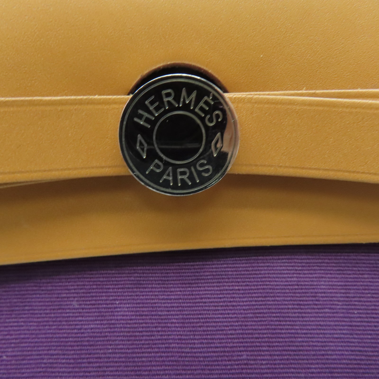 HERMES Canvas 2 Way Shoulder Bag Silver Buckle Handle Shoulder Bag Purple