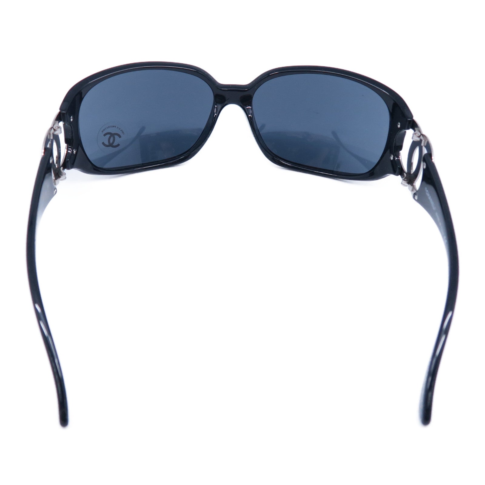 CHANEL PVC/金屬Sunglasses太陽眼鏡黑色/銀色