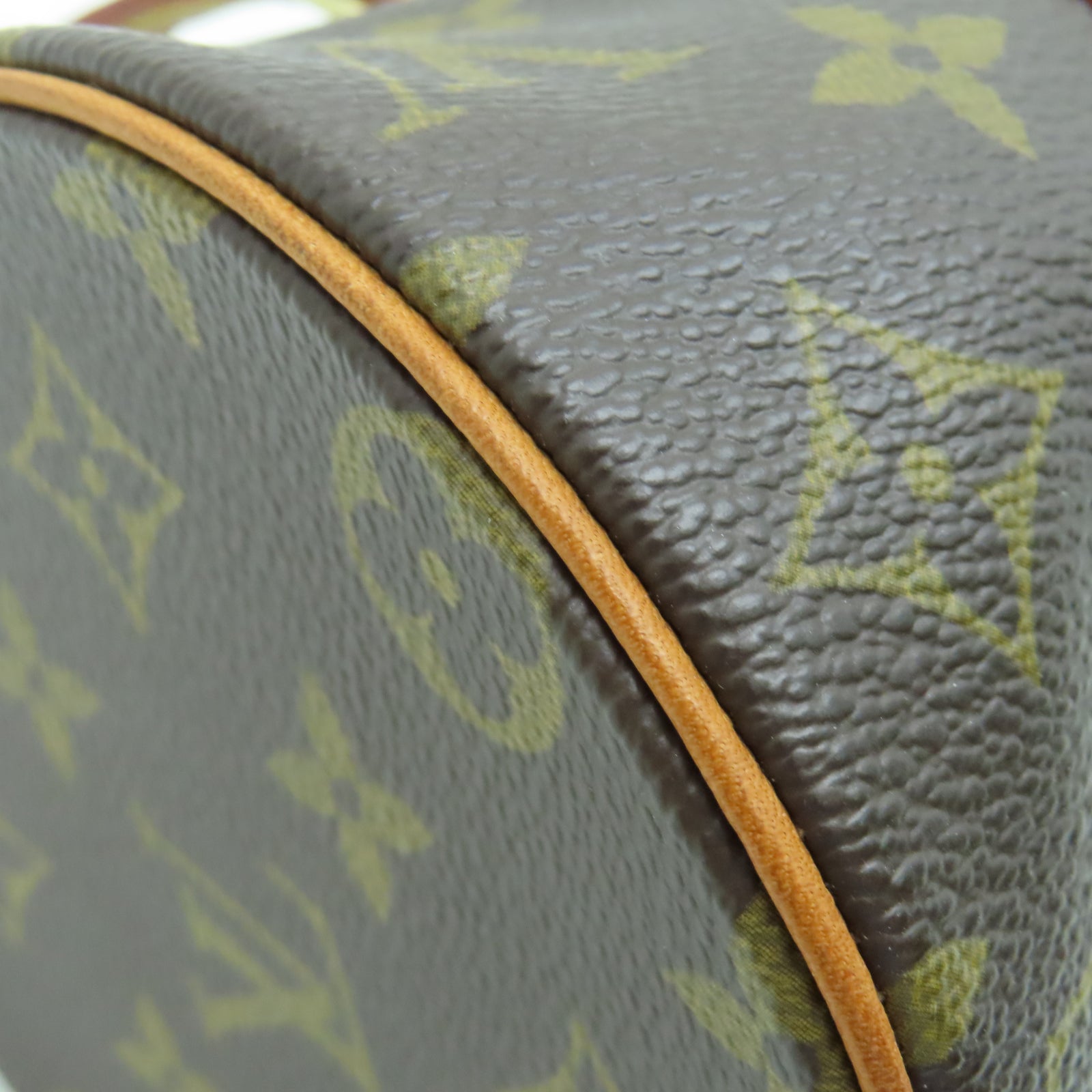 LOUIS VUITTON Monogram Papillon Gold Buckle Shoulder Bag Brown