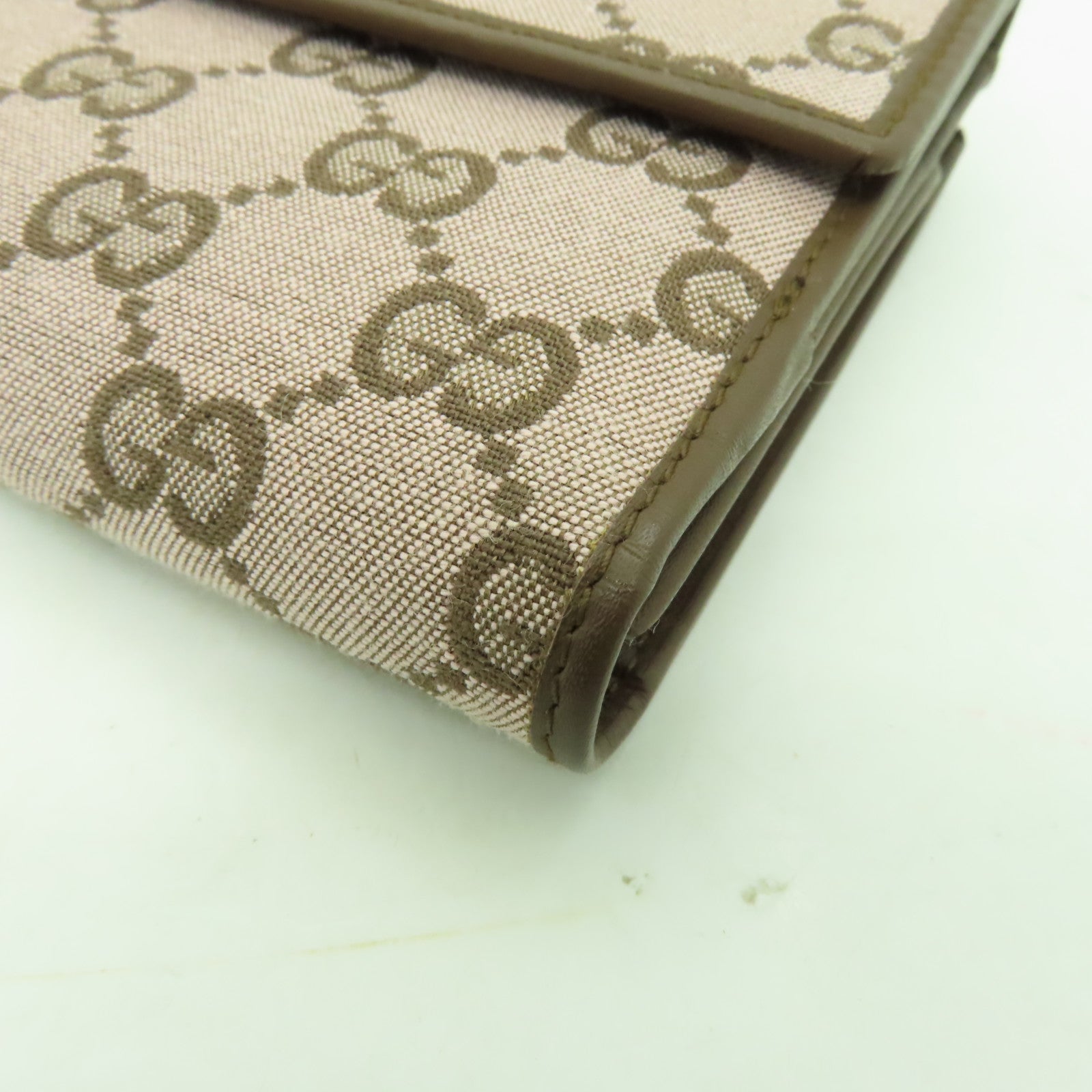 GUCCI 【激減優惠】帆布Long Wallet銀扣長錢包棕色/粉紅色