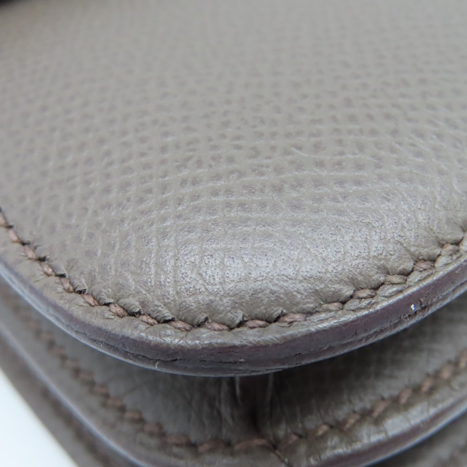 HERMES Epsom皮革Constance Elan銀扣肩背袋錫器灰色
