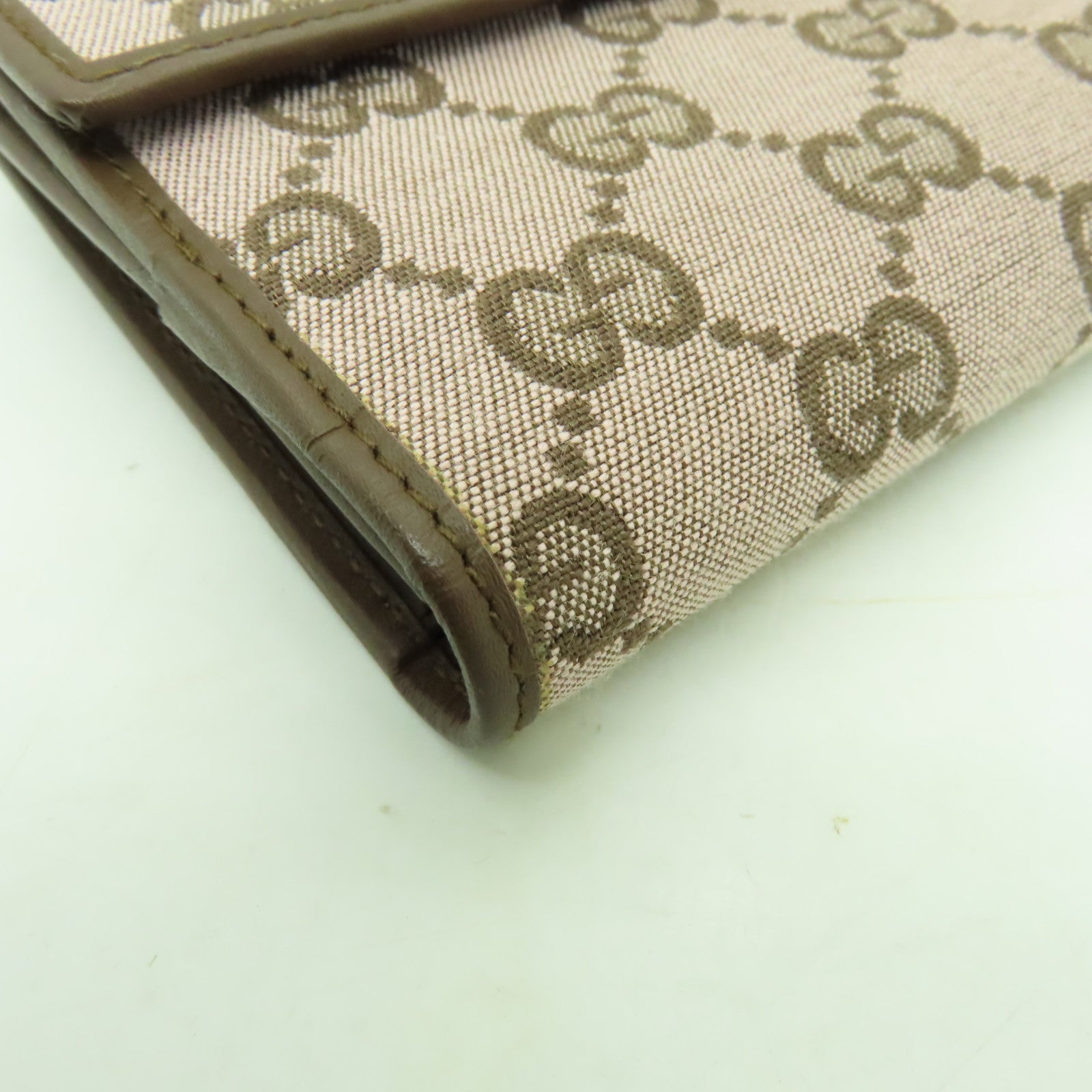 GUCCI 【激減優惠】帆布Long Wallet銀扣長錢包棕色/粉紅色