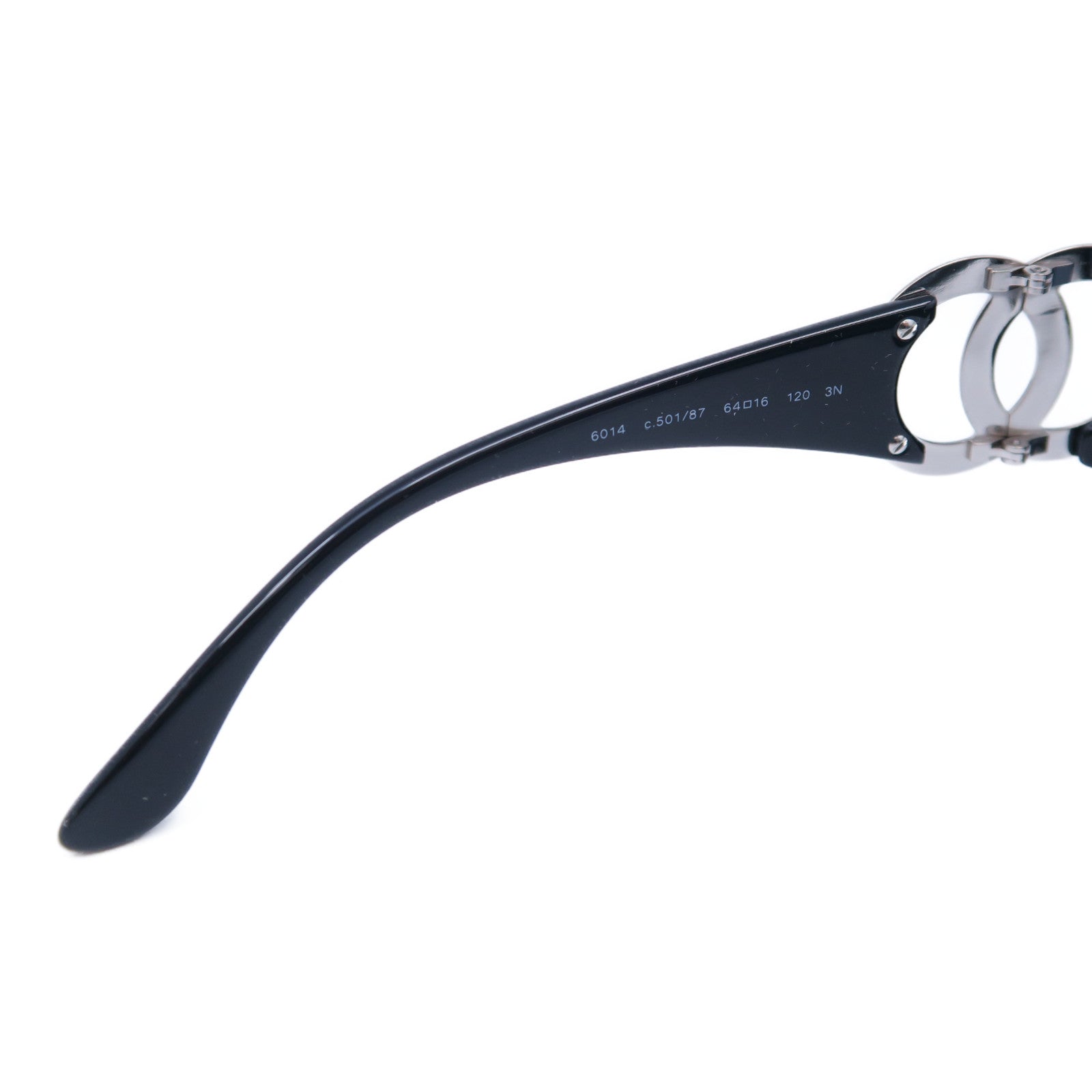 CHANEL PVC/金屬Sunglasses太陽眼鏡黑色/銀色