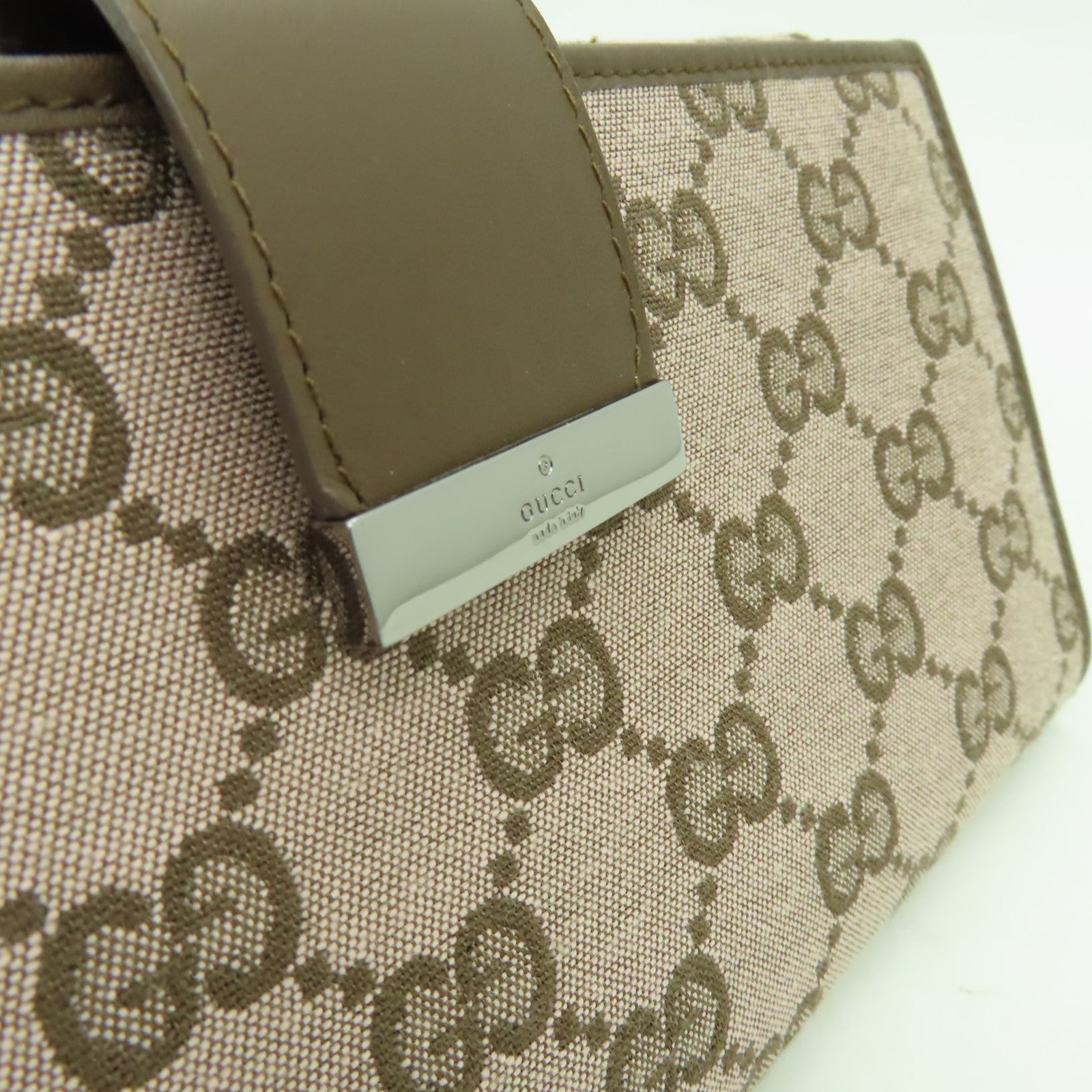 GUCCI 【激減優惠】帆布Long Wallet銀扣長錢包棕色/粉紅色