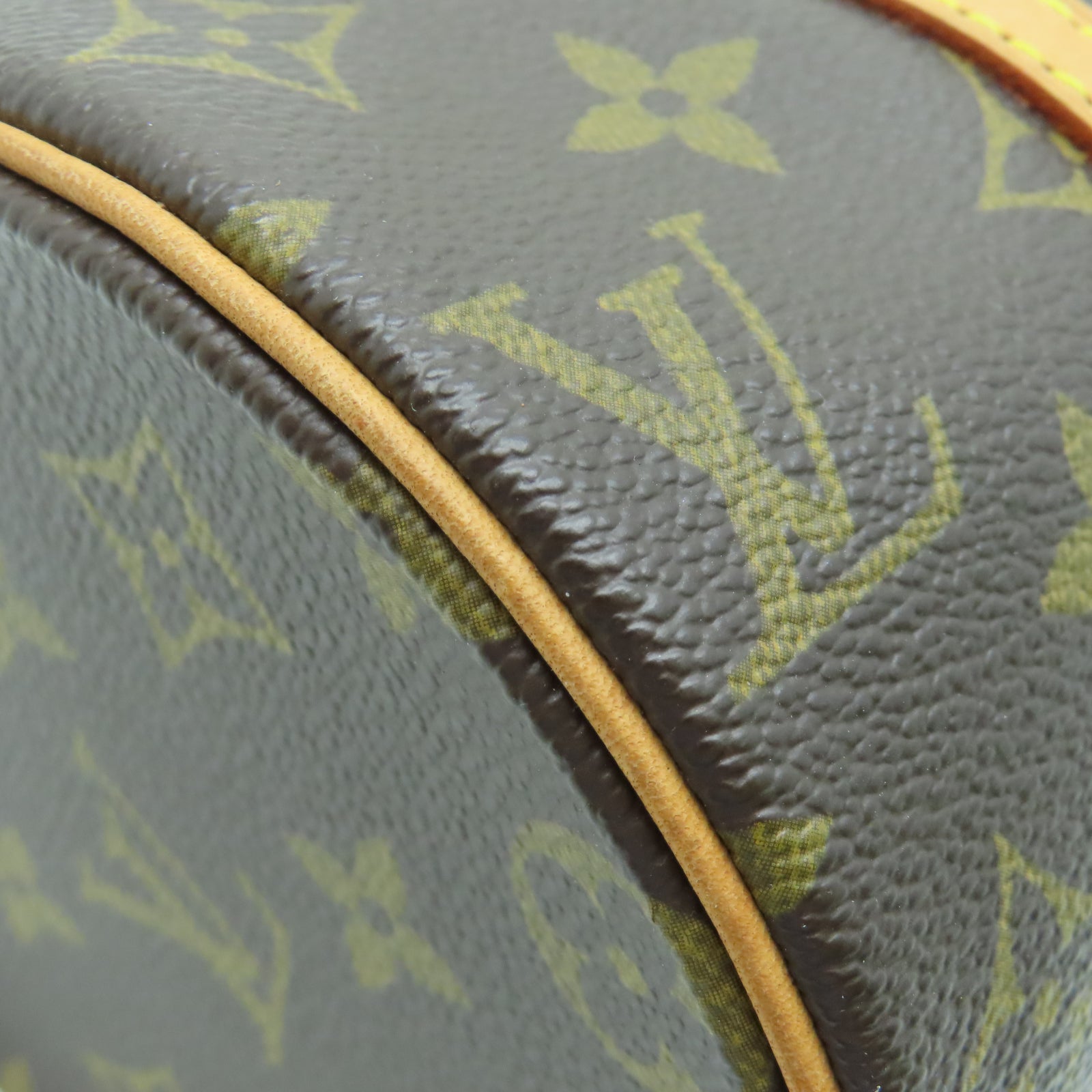 LOUIS VUITTON Monogram Papillon Gold Buckle Shoulder Bag Brown