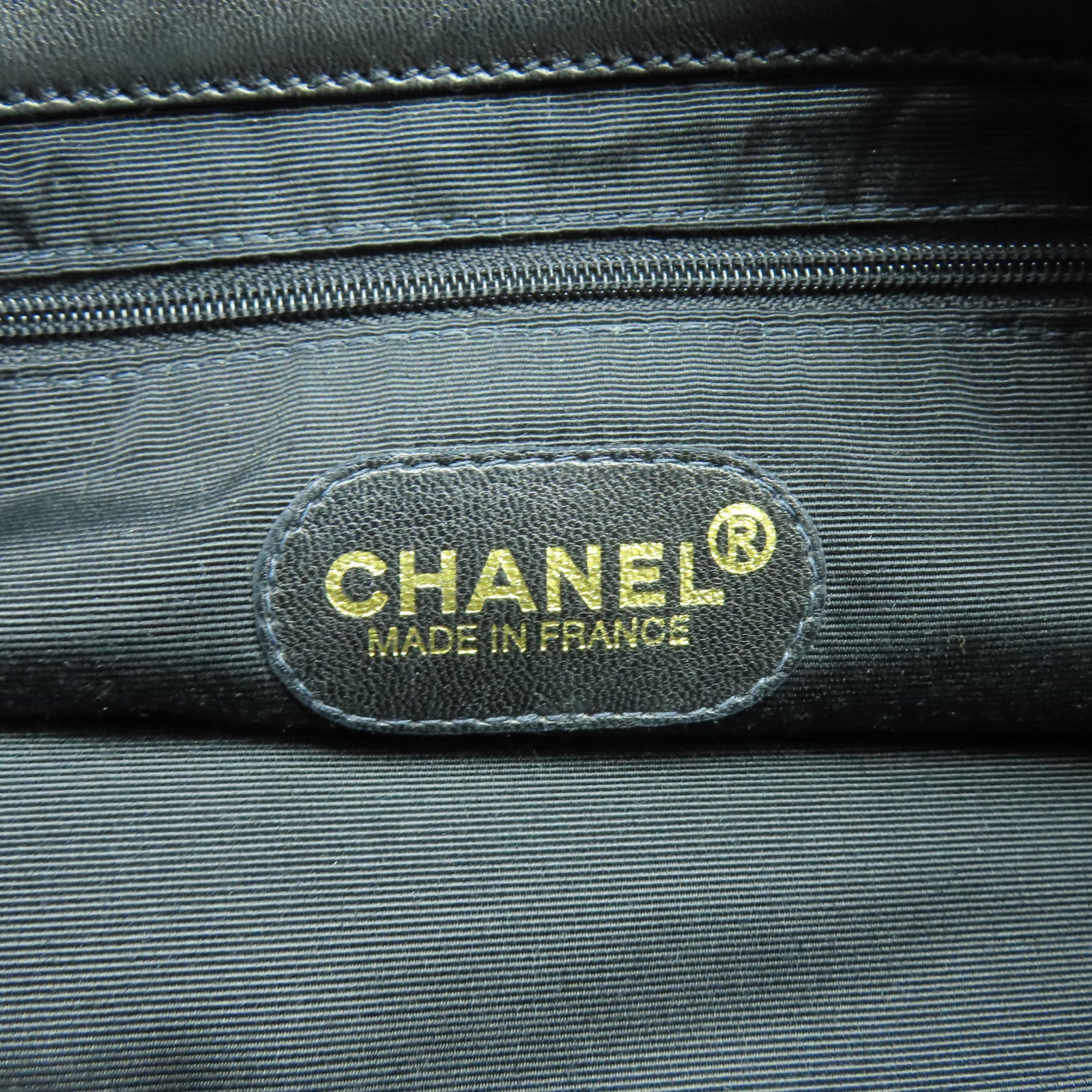 CHANEL 羊皮皮革Totebag銀扣手挽袋黑色