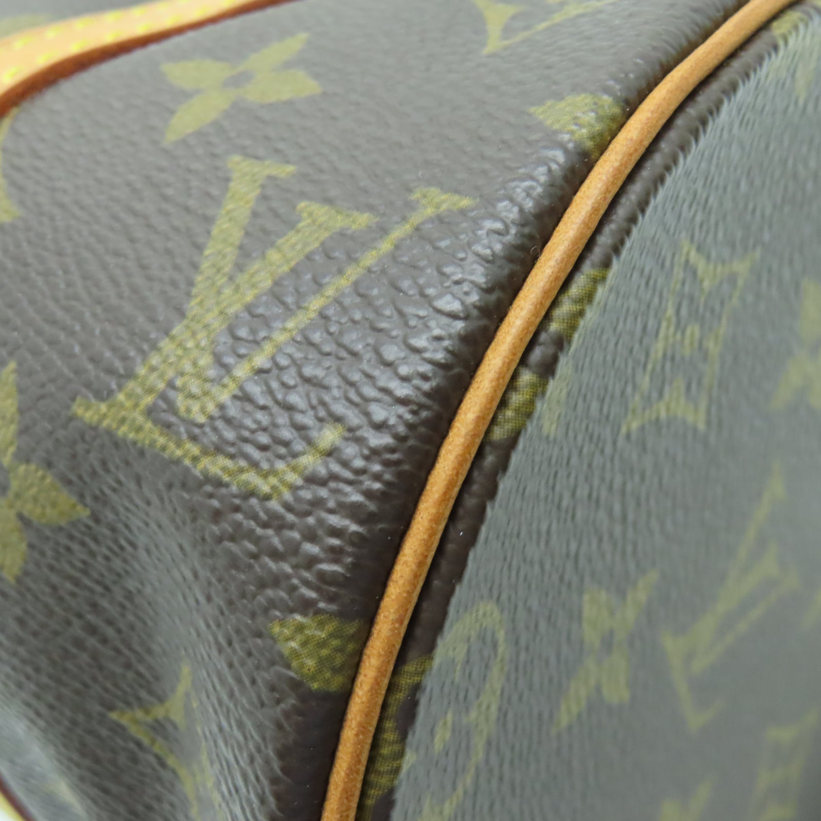 LOUIS VUITTON Monogram Papillon Gold Buckle Shoulder Bag Brown