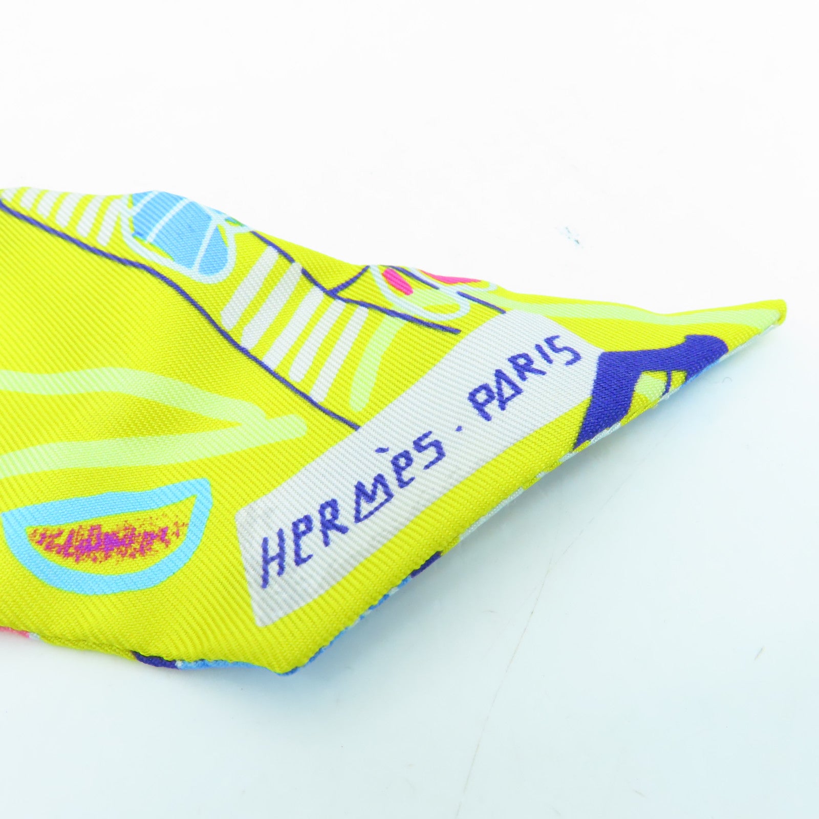 HERMES 丝质Twilly丝巾黄色/彩色