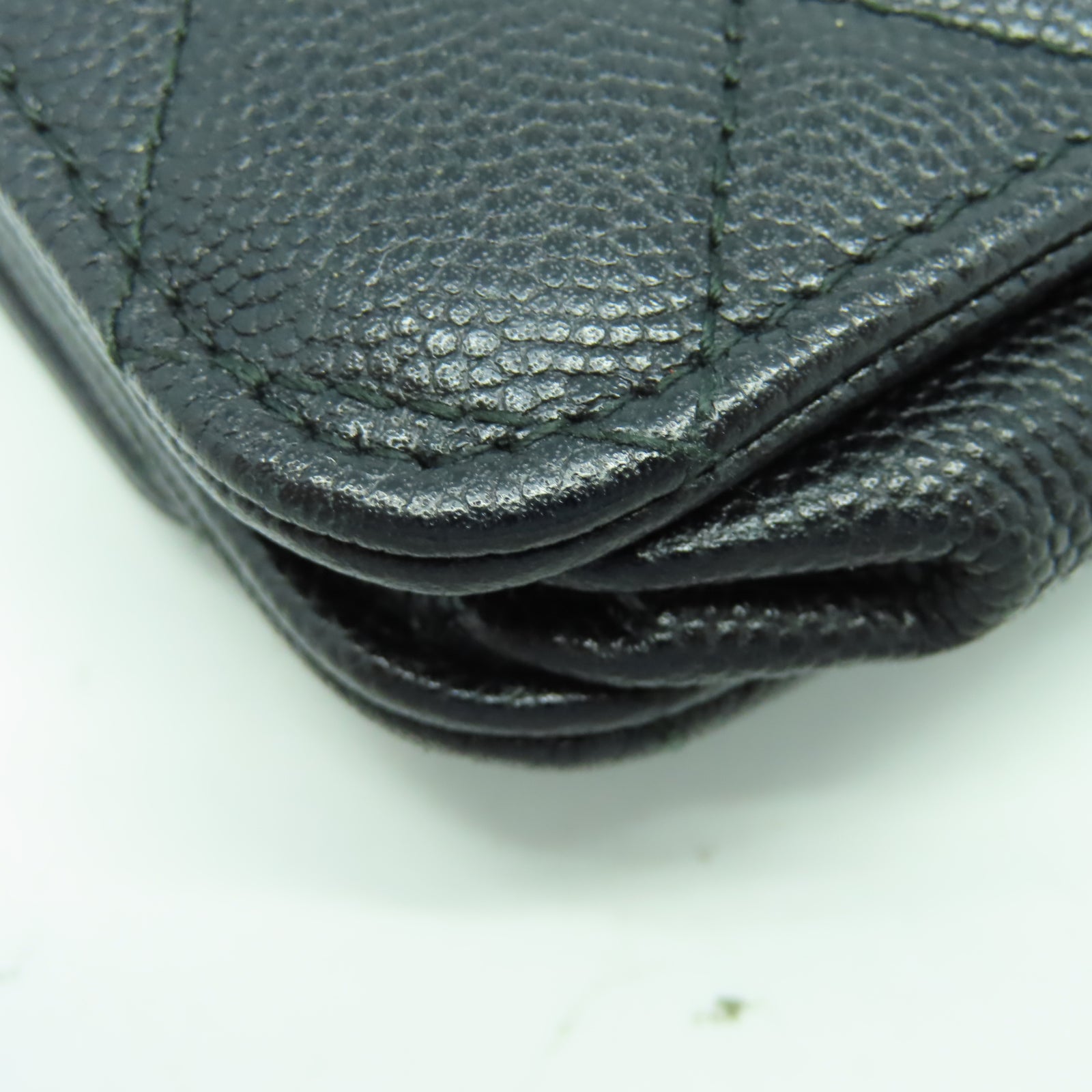 CHANEL 菱格Caviar皮革Wallet On Chain金扣鏈帶肩背袋黑色