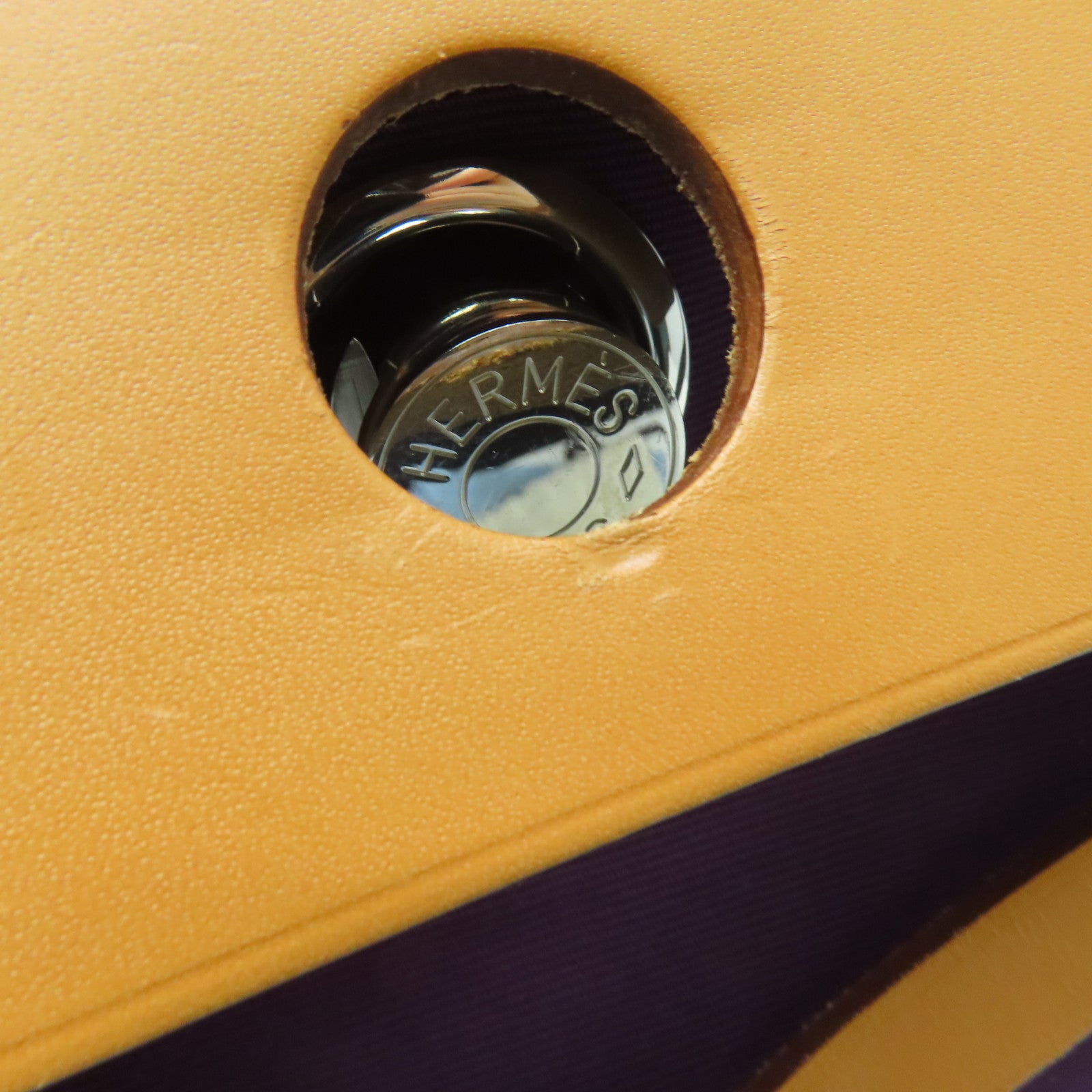 HERMES Canvas 2 Way Shoulder Bag Silver Buckle Handle Shoulder Bag Purple