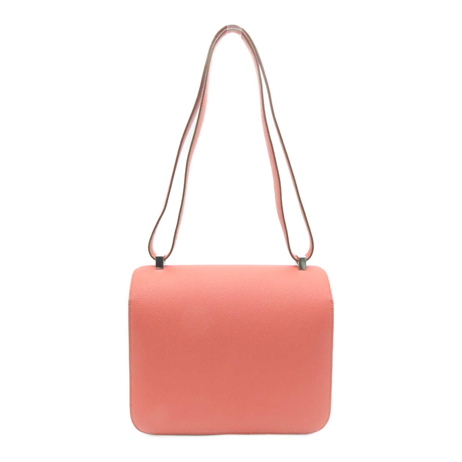 HERMES Epsom皮革Constance 24银扣肩背袋Flamingo