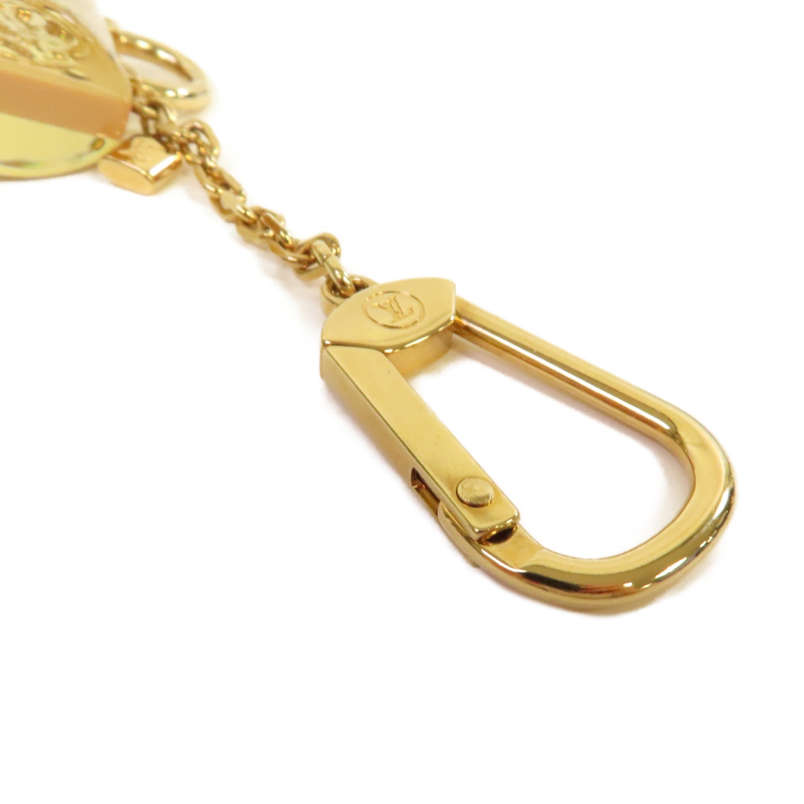 LOUIS VUITTON PVC/金屬Speedy Inclusion Framb Key Ring Charm掛飾杏色/金色
