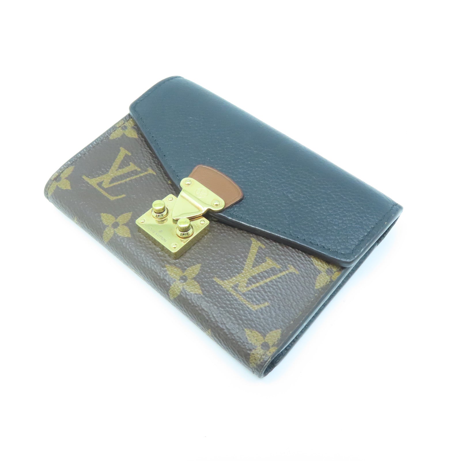 LOUIS VUITTON Monogram Wallet gold buckle wallet brown