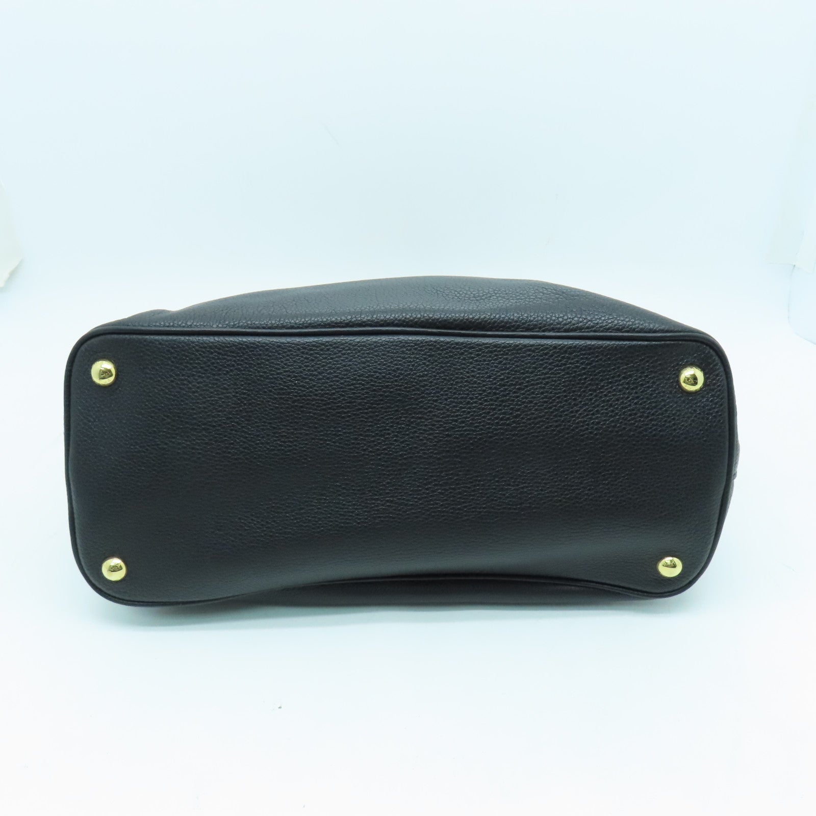 PRADA 牛皮皮革2 way Shoulder金扣手挽肩背兩用袋黑色