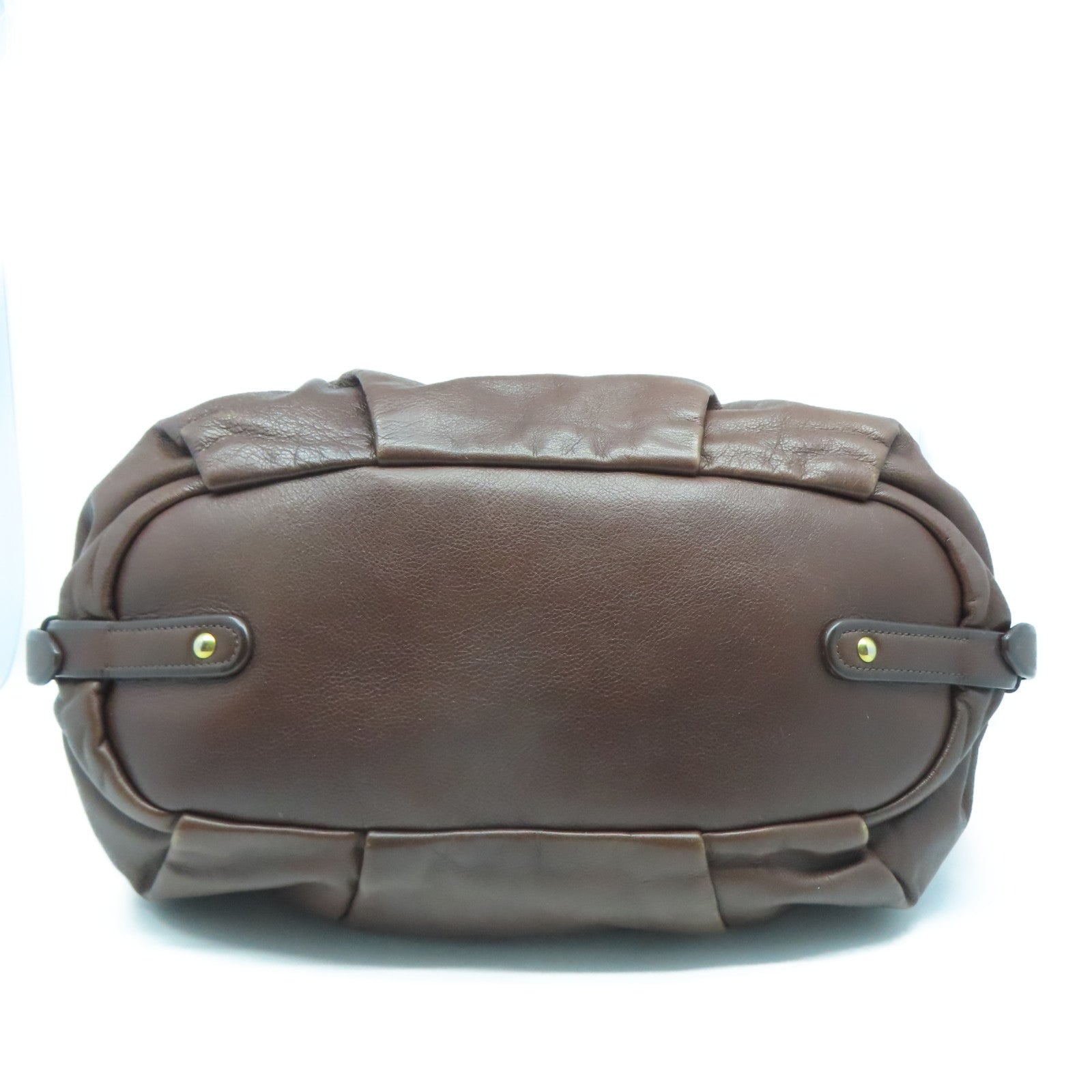 PRADA 牛皮皮革2 Way Shoulder Bag金扣手挽肩背兩用袋深啡色