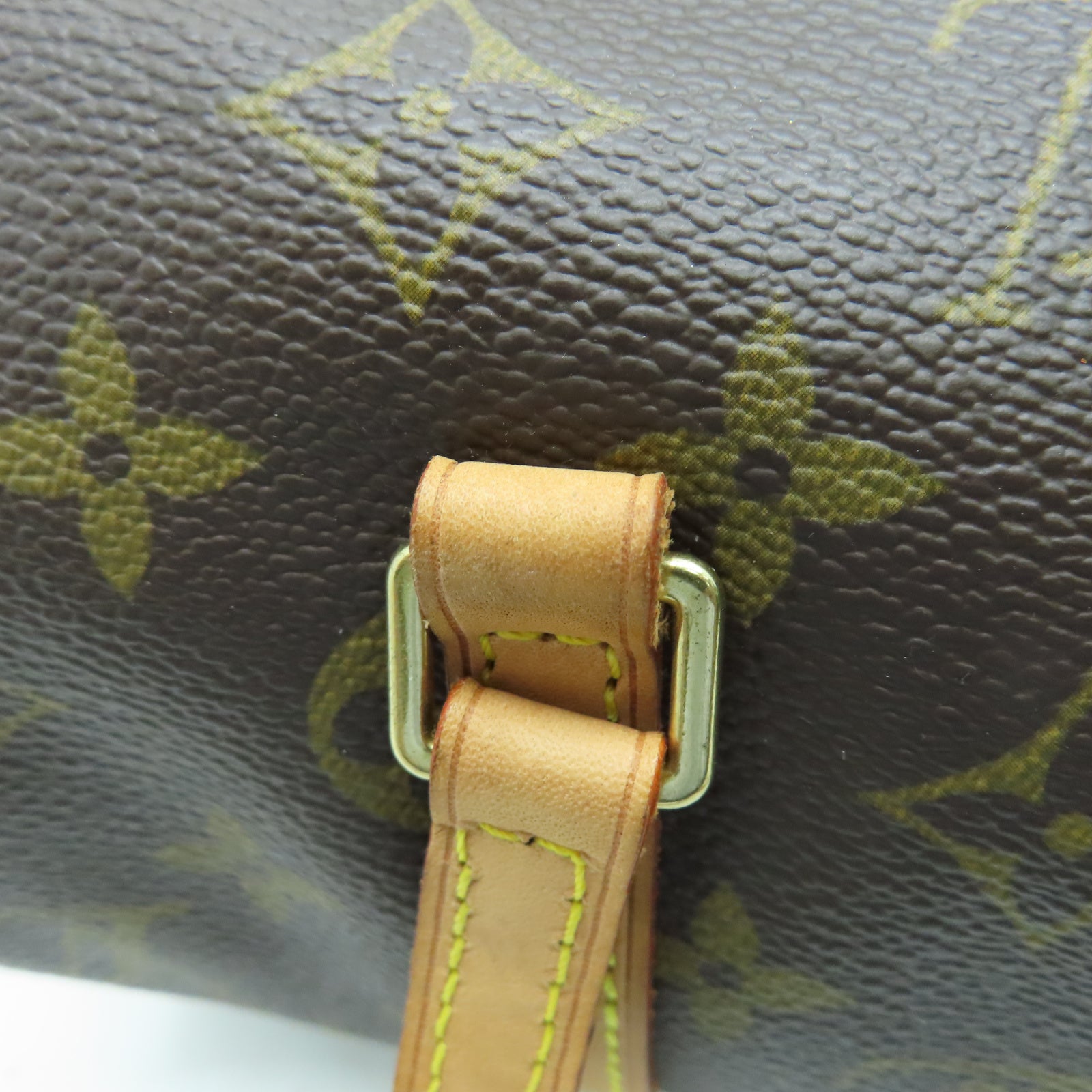 LOUIS VUITTON Monogram Papillon Gold Buckle Shoulder Bag Brown