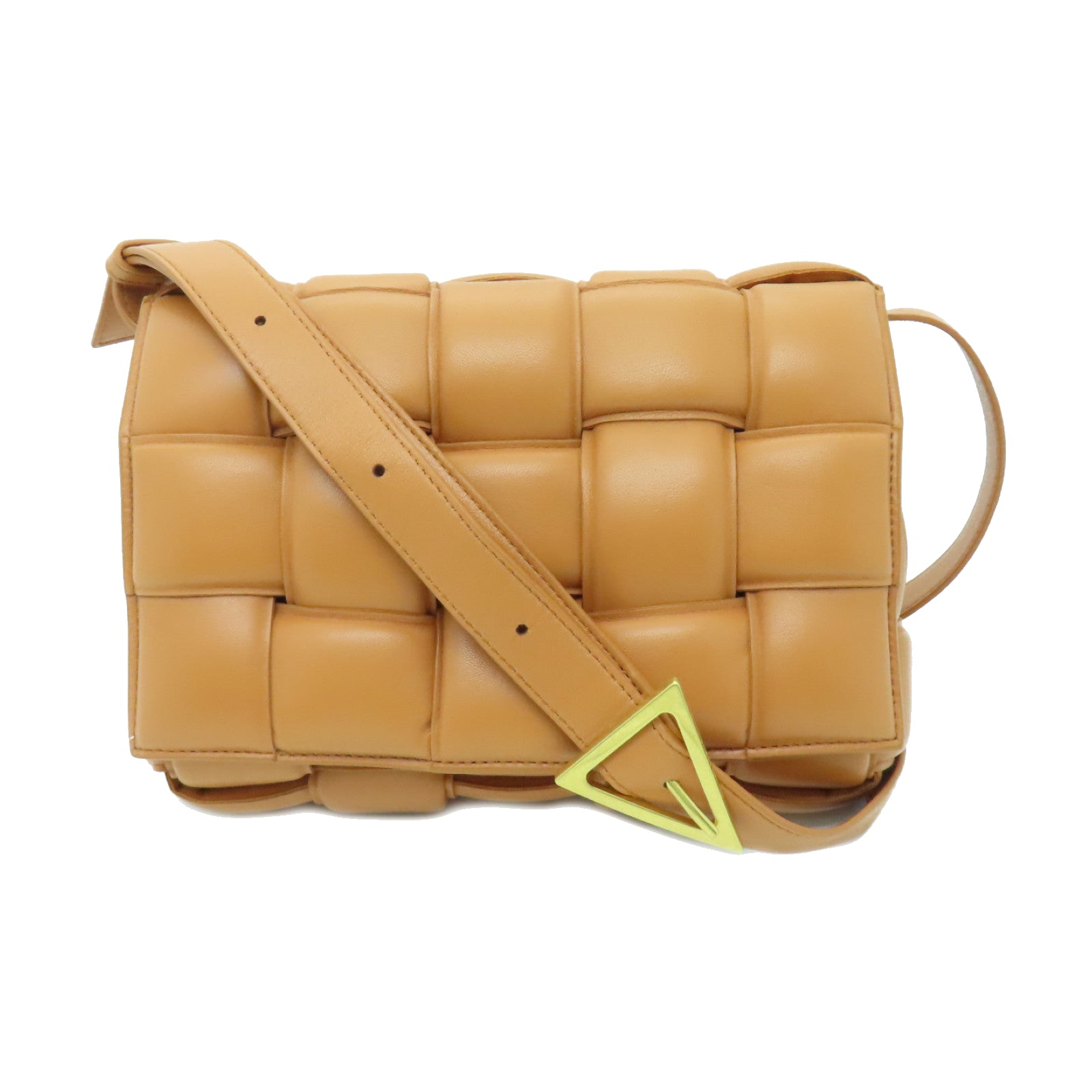 BOTTEGA VENETA 皮革Casstte金扣肩背袋啡色