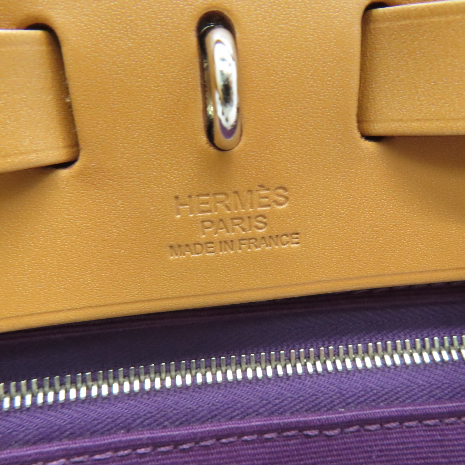 HERMES Canvas 2 Way Shoulder Bag Silver Buckle Handle Shoulder Bag Purple