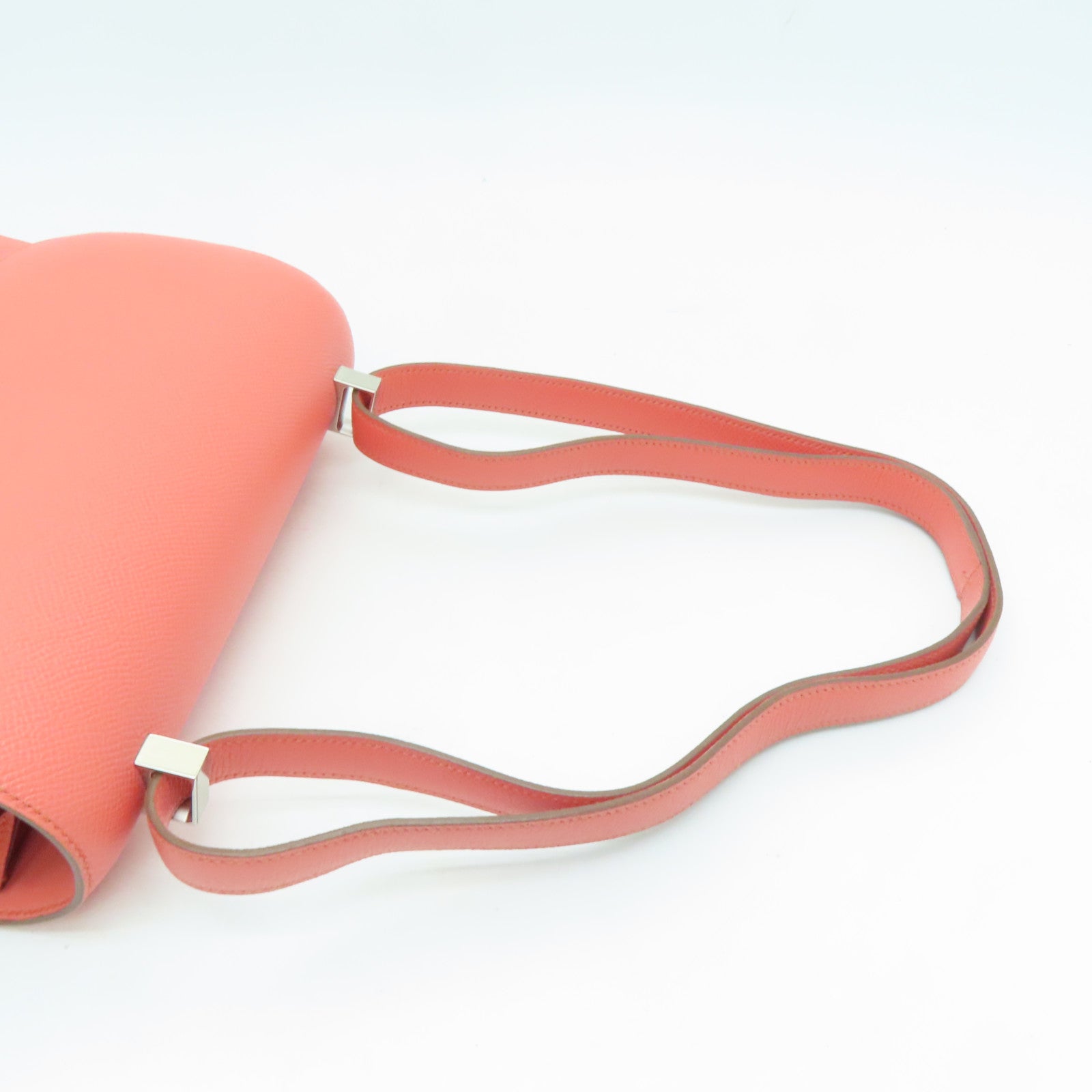 HERMES Epsom皮革Constance 24银扣肩背袋Flamingo