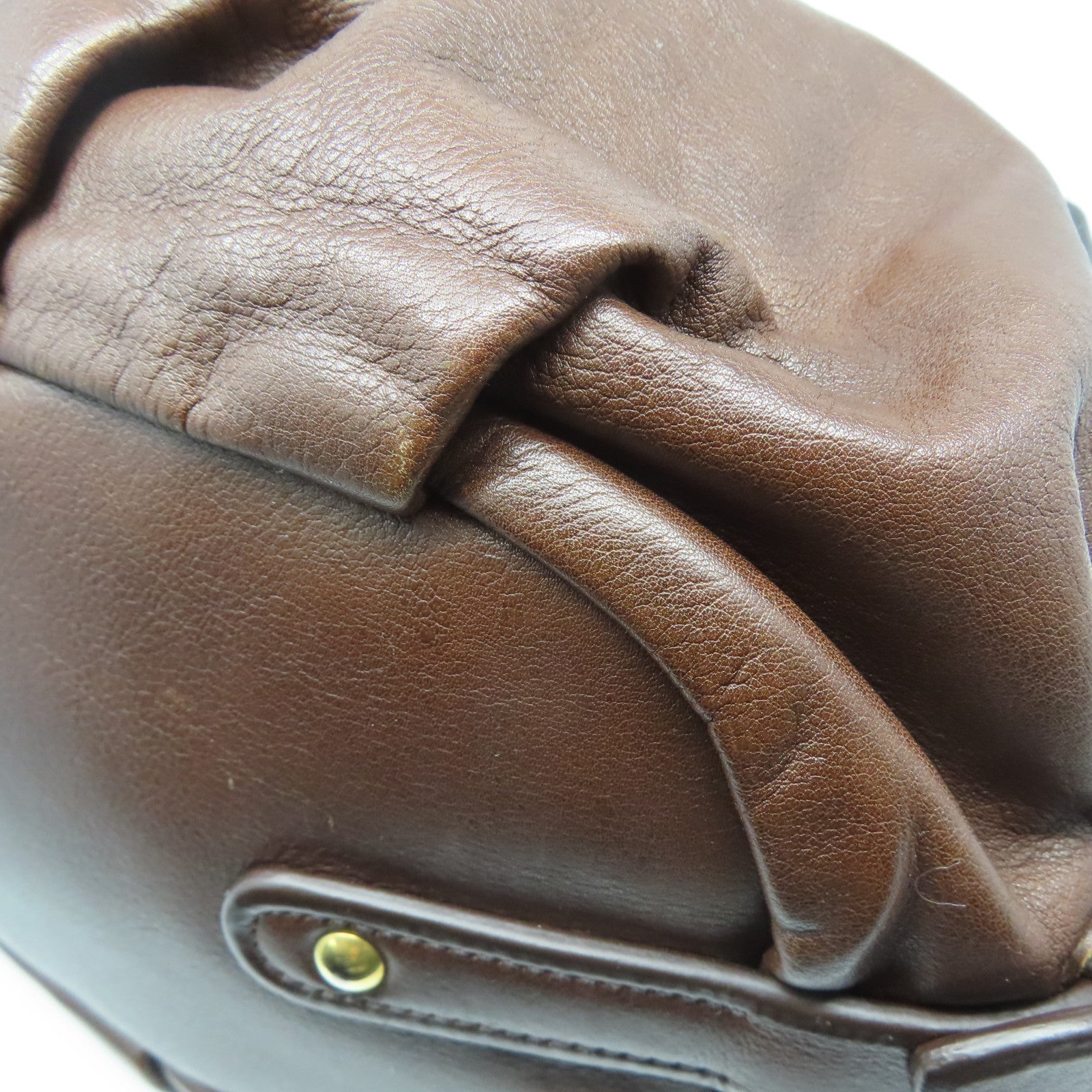 PRADA 牛皮皮革2 Way Shoulder Bag金扣手挽肩背兩用袋深啡色