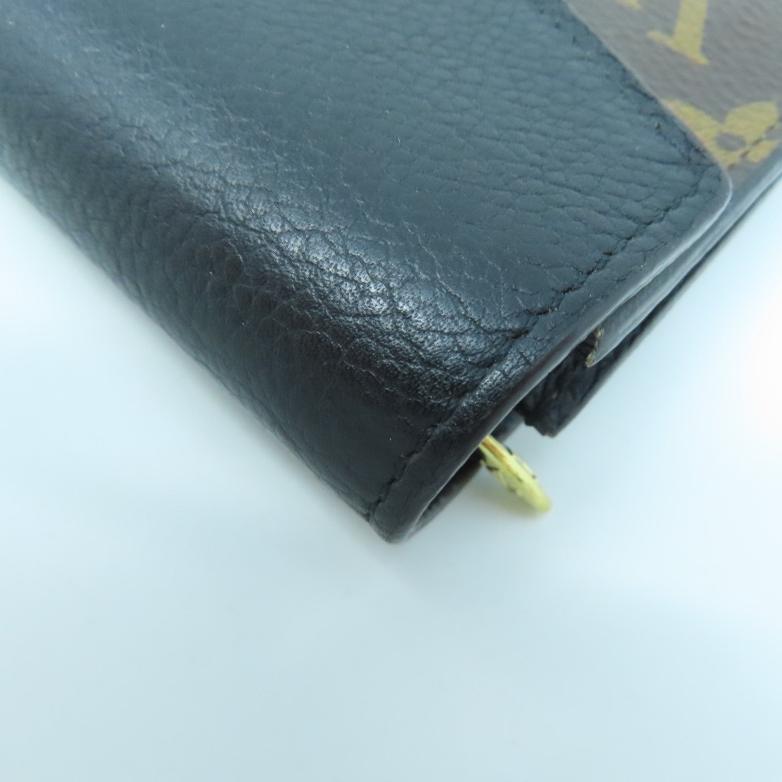 LOUIS VUITTON Monogram Wallet gold buckle wallet brown