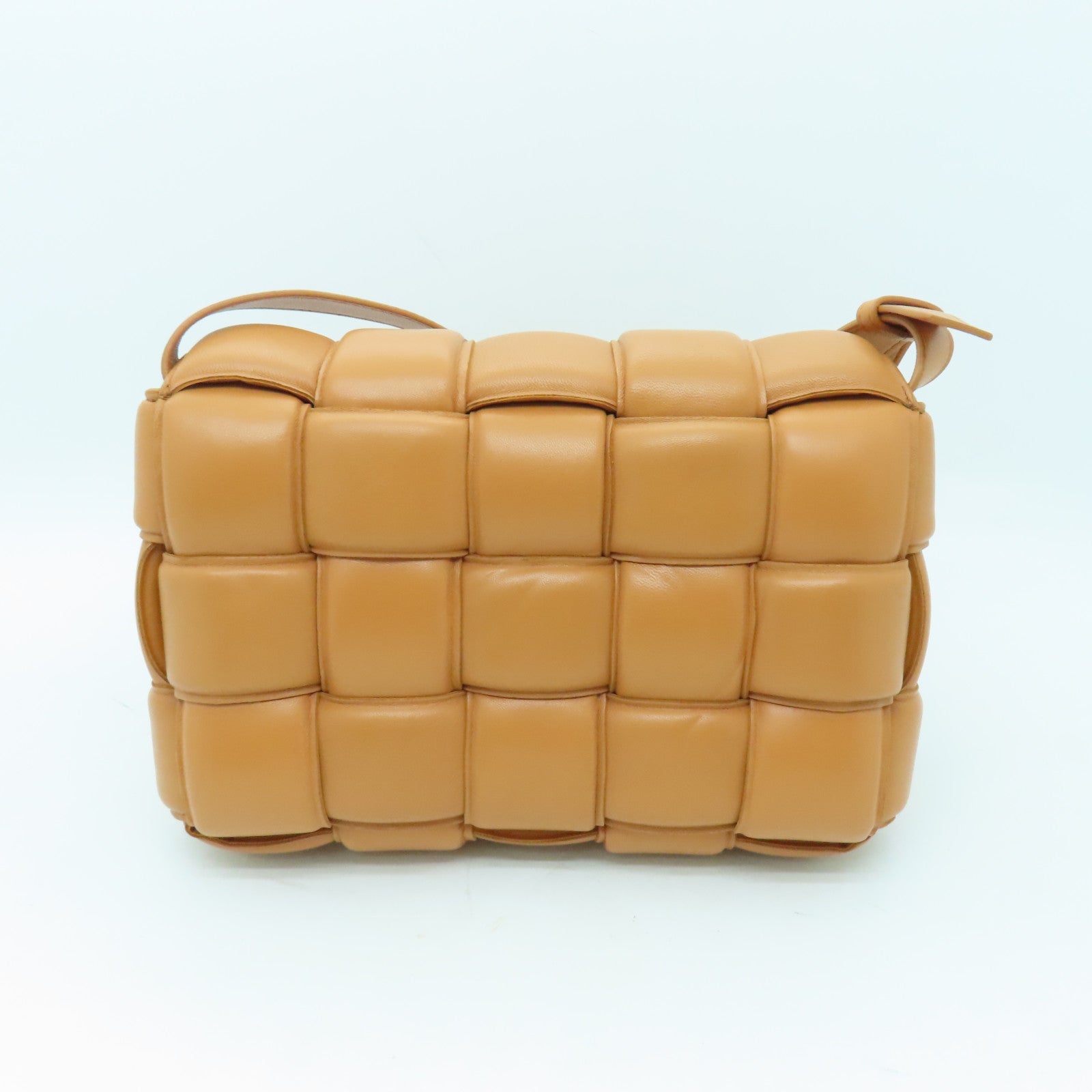 BOTTEGA VENETA 皮革Casstte金扣肩背袋啡色