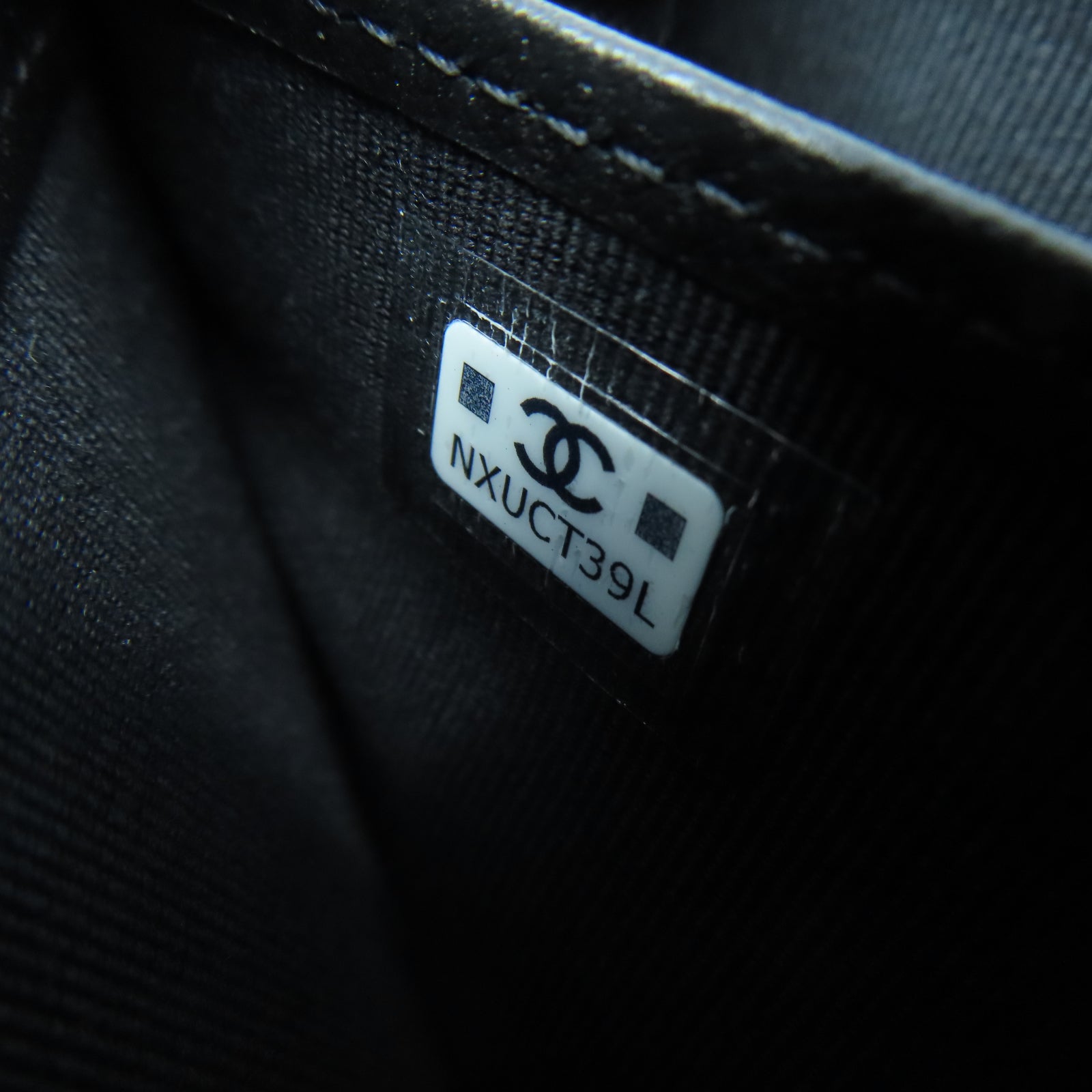 CHANEL 菱格牛皮皮革Long Wallet金扣長錢包黑色