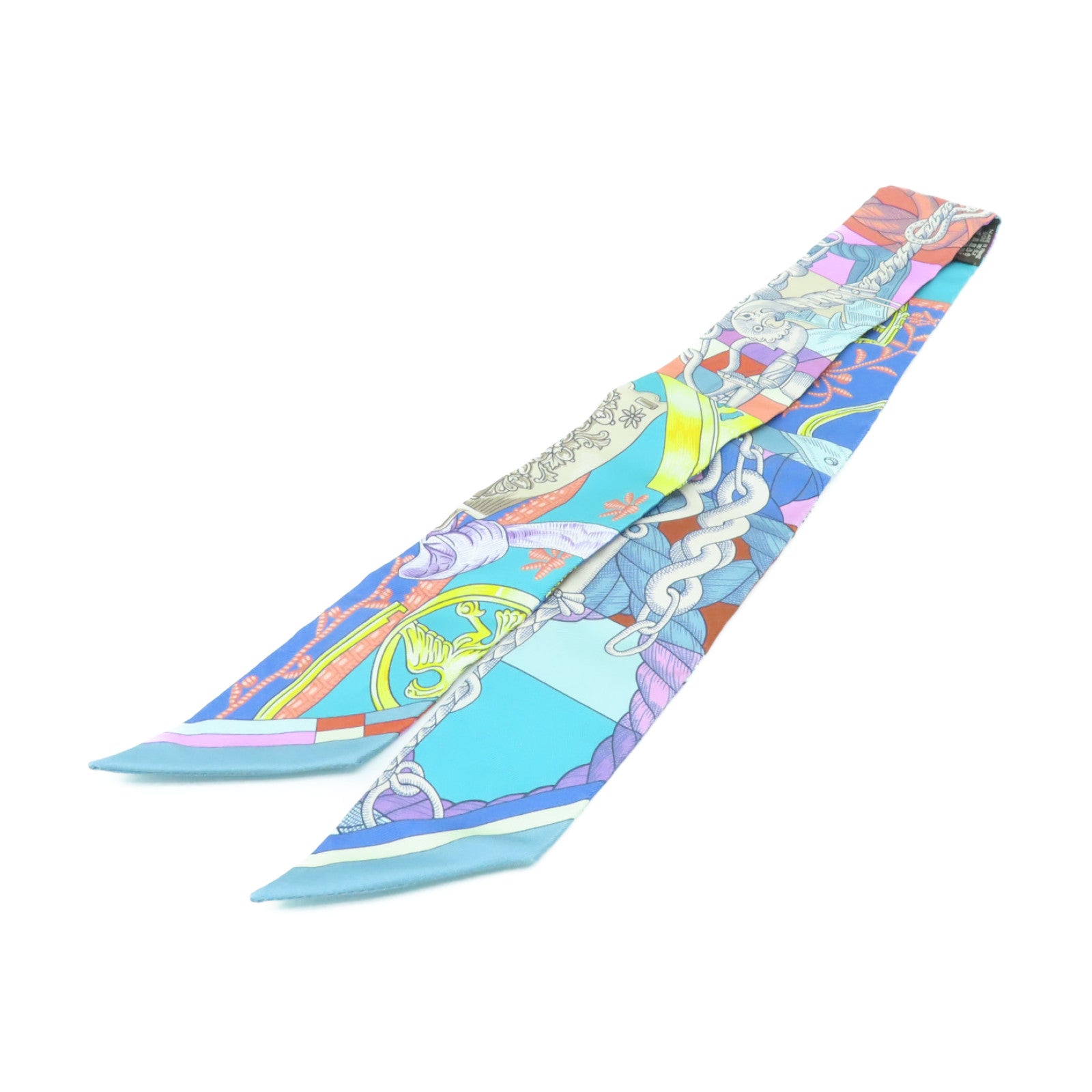 HERMES 丝质Twilly丝巾浅蓝色/彩色