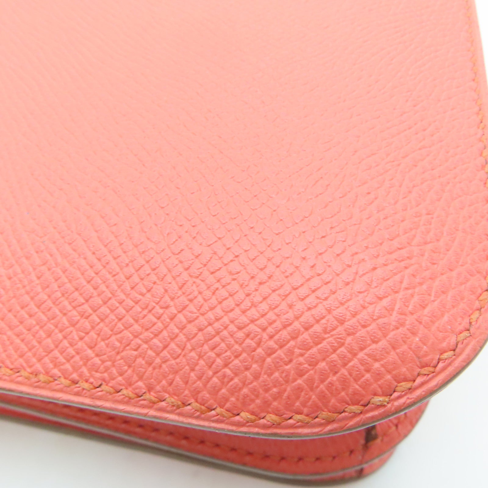 HERMES Epsom皮革Constance 24银扣肩背袋Flamingo