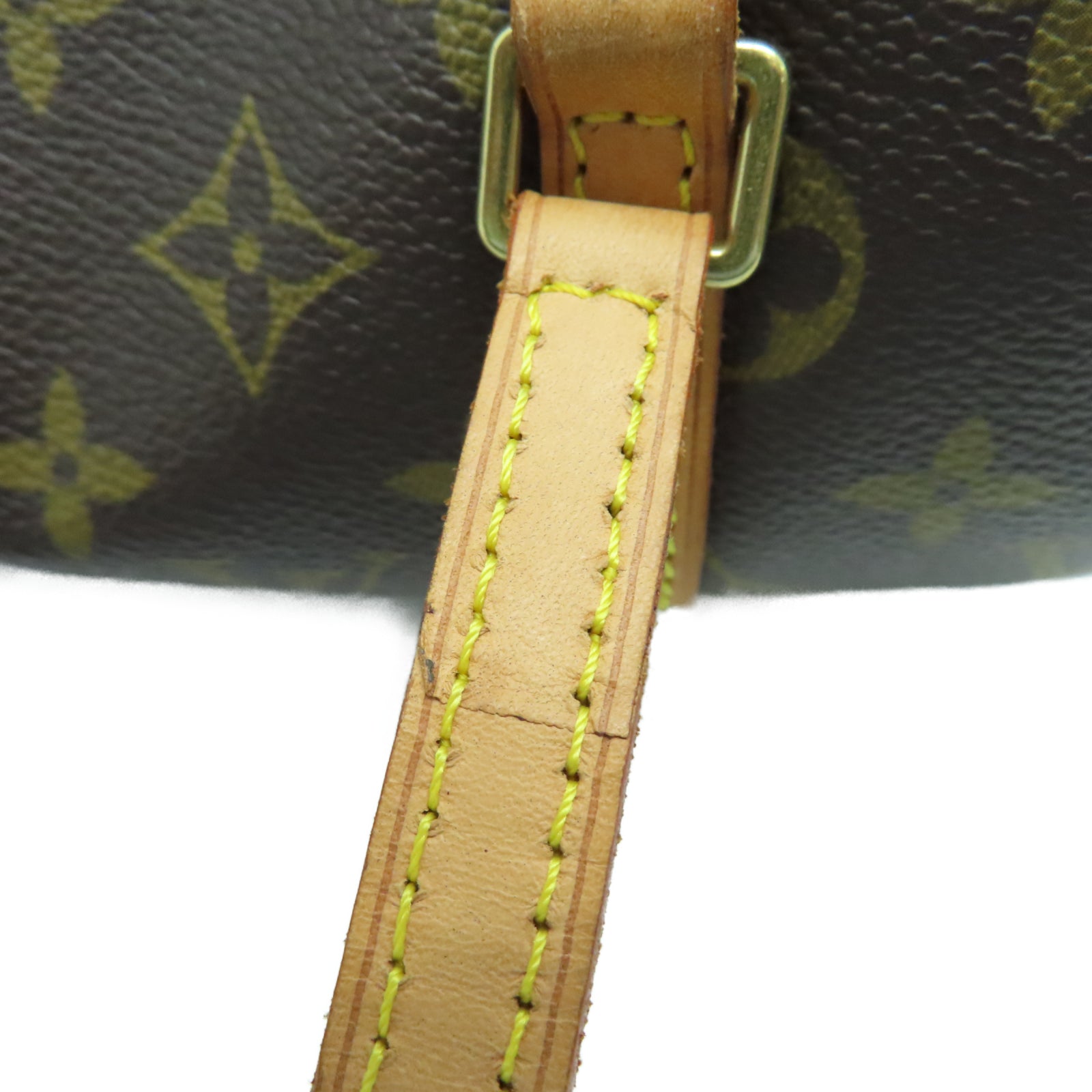 LOUIS VUITTON Monogram Papillon Gold Buckle Shoulder Bag Brown