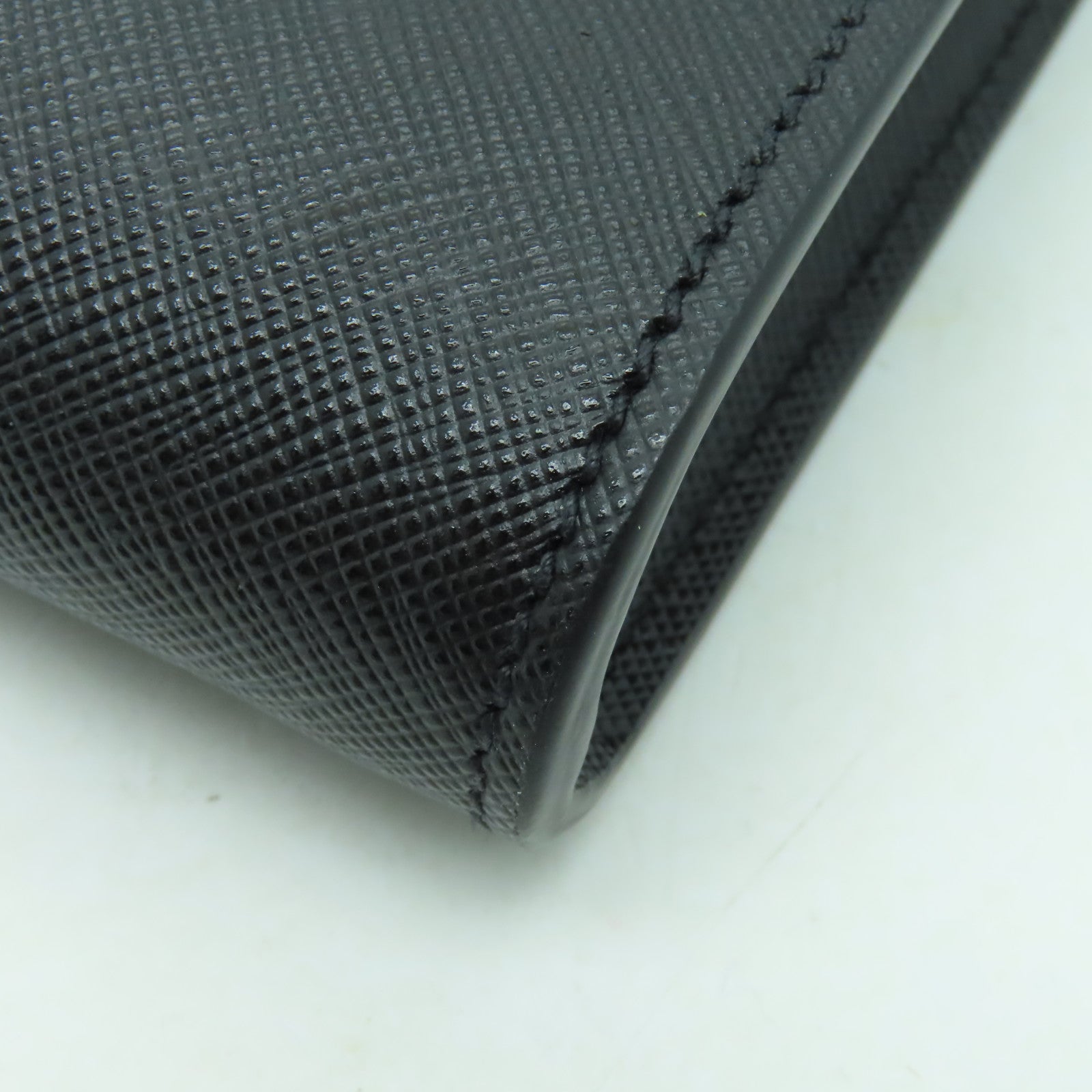PRADA 牛皮皮革Clutch Bag銀扣手拿包黑色