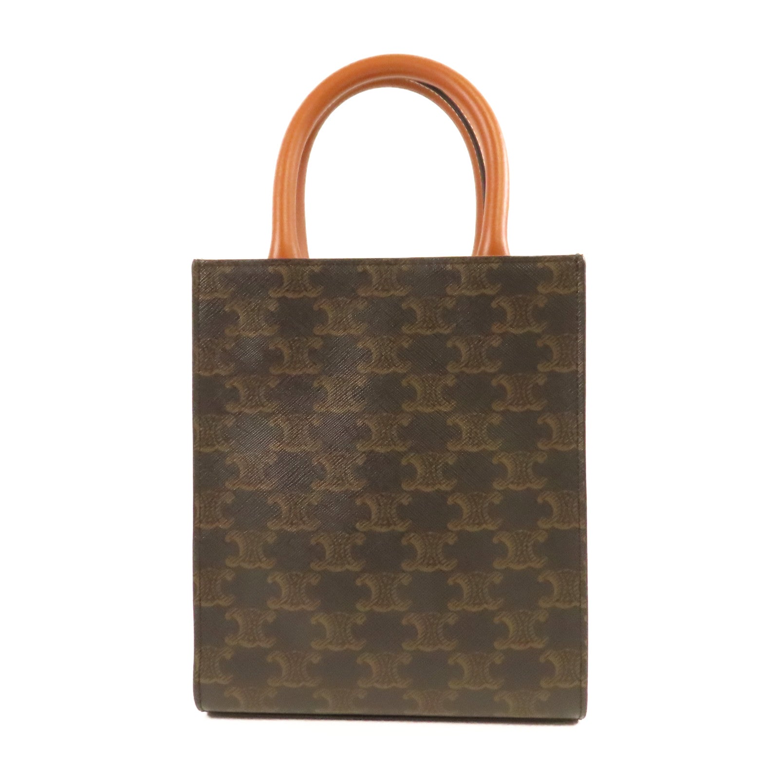 CELINE 塗層帆布Mini Cabas金扣肩背袋啡色