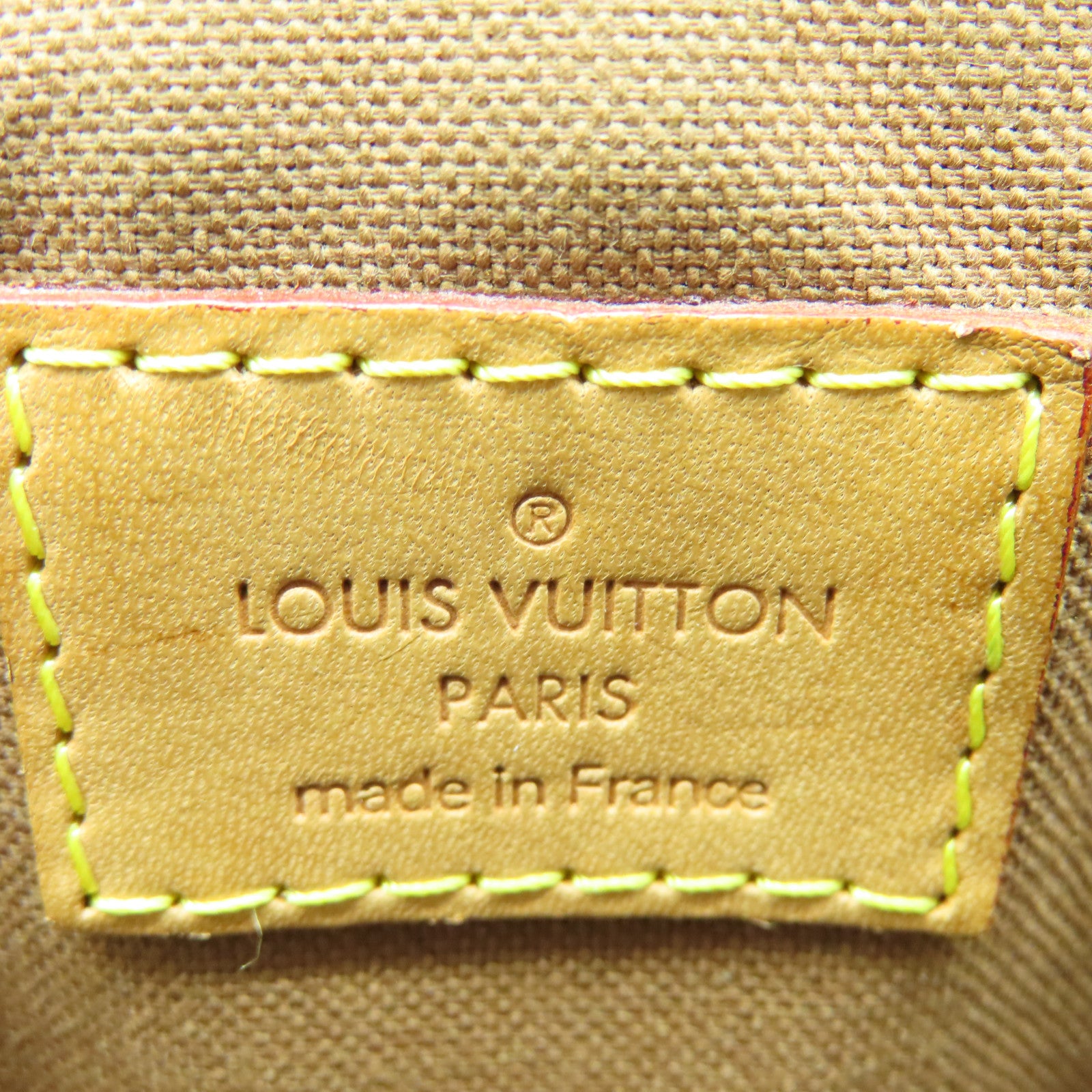 LOUIS VUITTON Monogram Tivoli PM Gold Buckle Handle Bag Brown