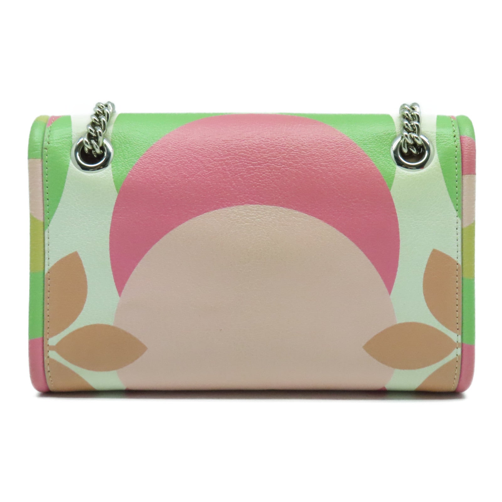 Miu Miu 牛皮皮革Chain Shoulder Bag銀扣鏈帶肩背袋粉紅色