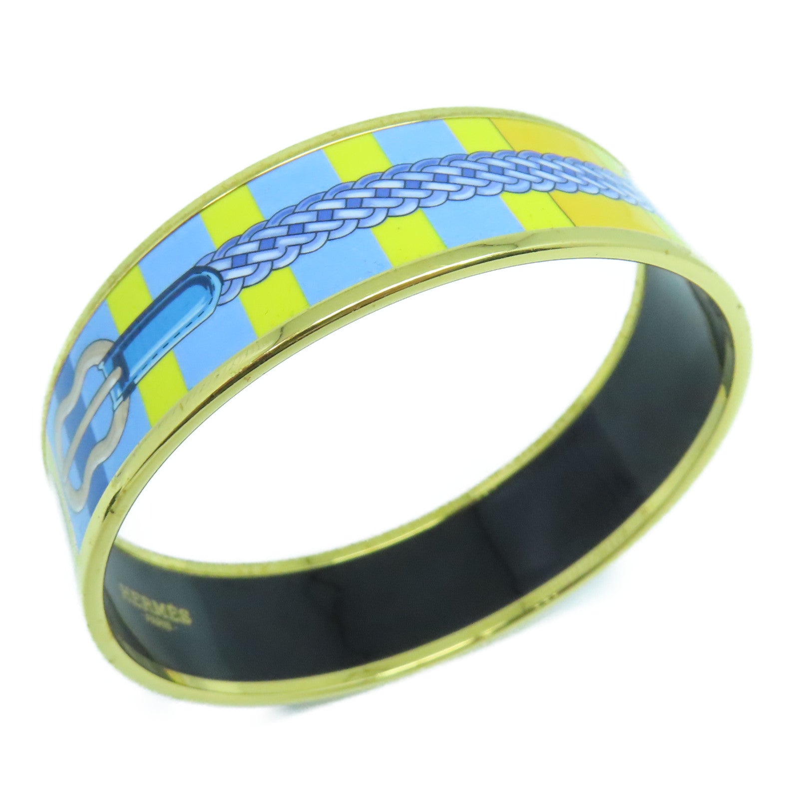 HERMES 金屬Bangle手鐲藍色/黃色