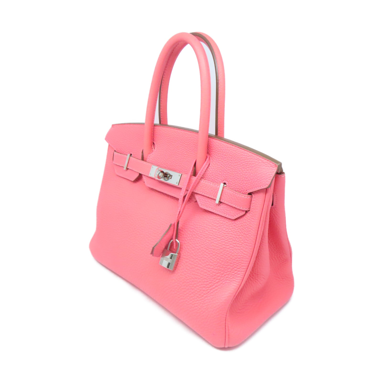 HERMES Togo皮革Birkin 30銀扣手挽袋唇膏粉色