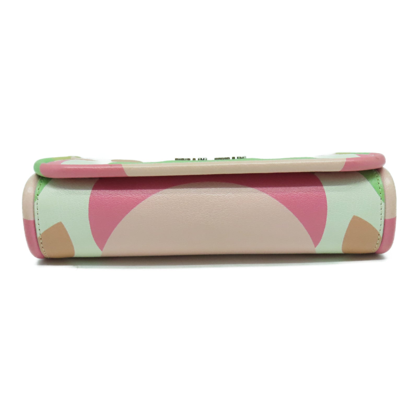 Miu Miu 牛皮皮革Chain Shoulder Bag銀扣鏈帶肩背袋粉紅色