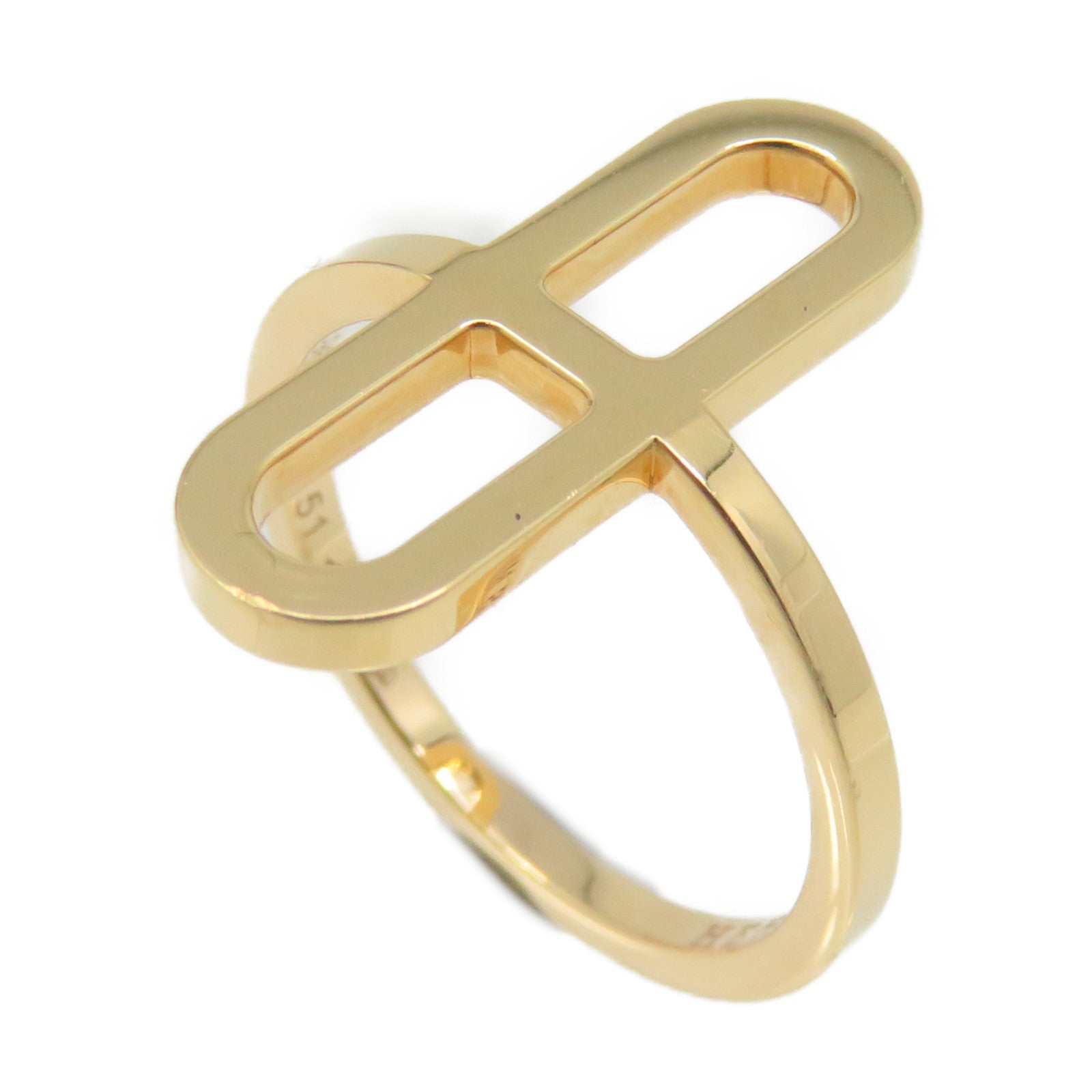 HERMES 18K rose gold Ever Chaine D'ancre Ring #51