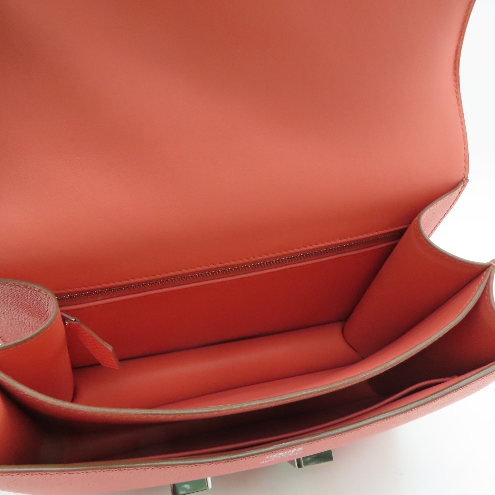 HERMES Epsom皮革Constance 24银扣肩背袋Flamingo