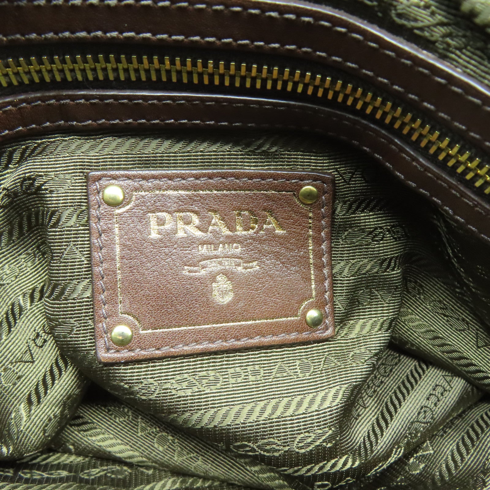 PRADA 牛皮皮革2 Way Shoulder Bag金扣手挽肩背兩用袋深啡色
